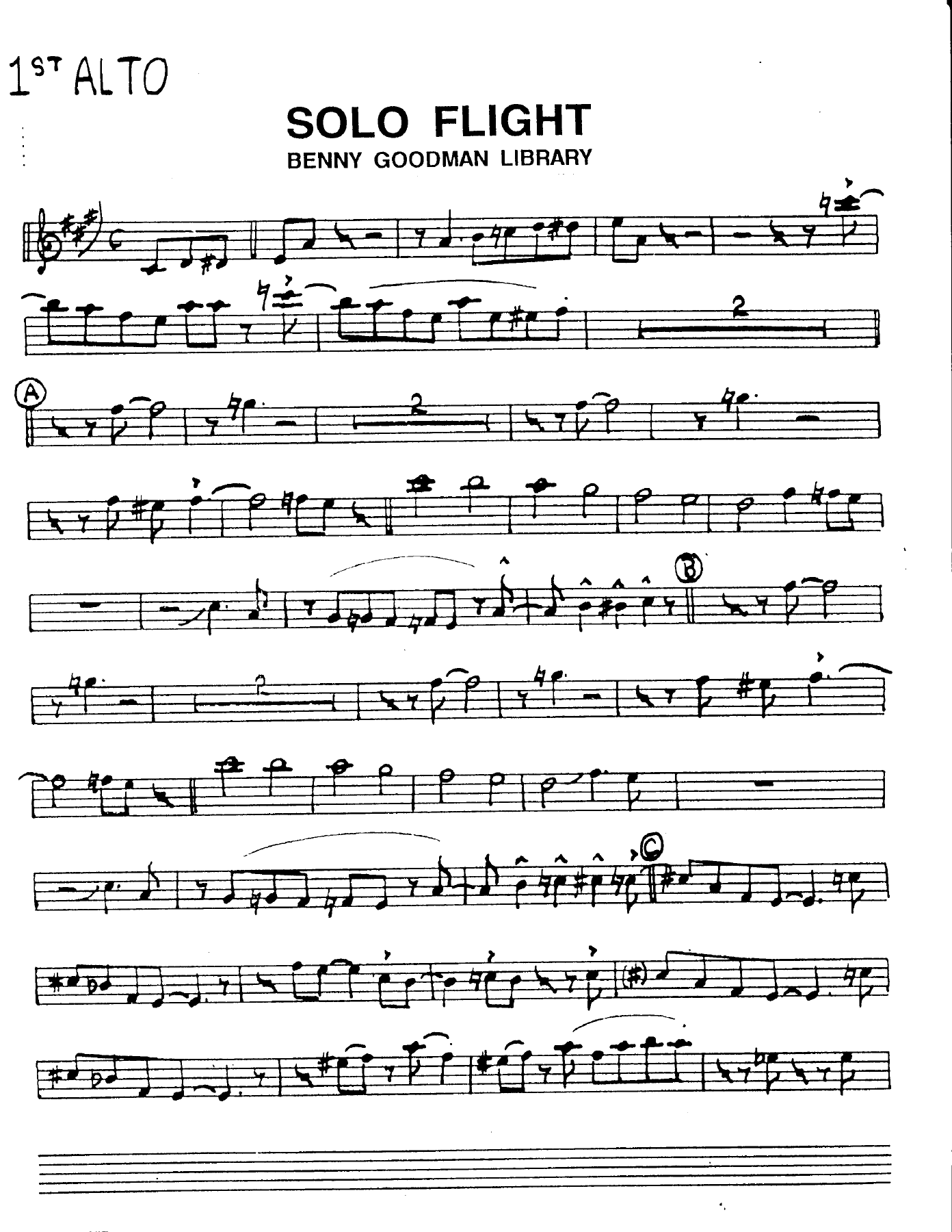 Solo Flight — sheet music cover (first page)