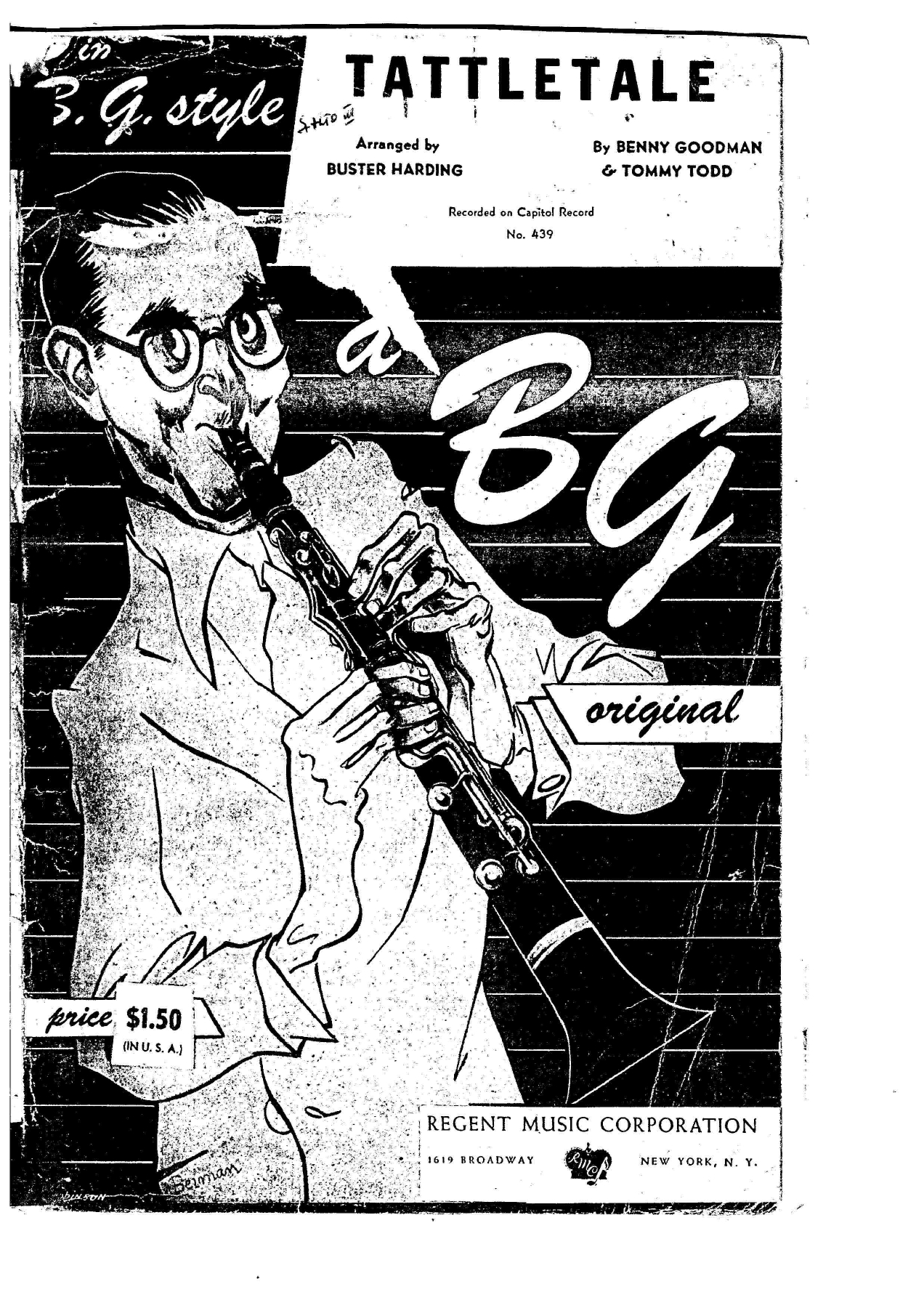 Tattletale — sheet music cover (first page)