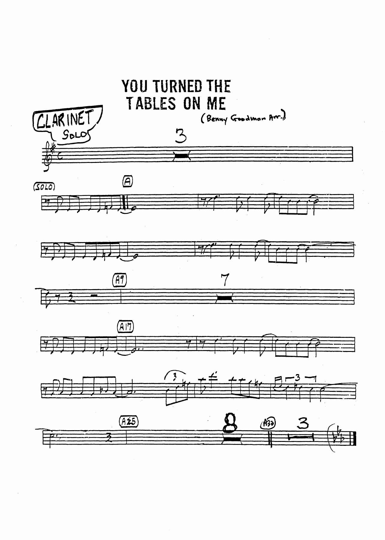 You Turned The Tables On Me — sheet music preview
