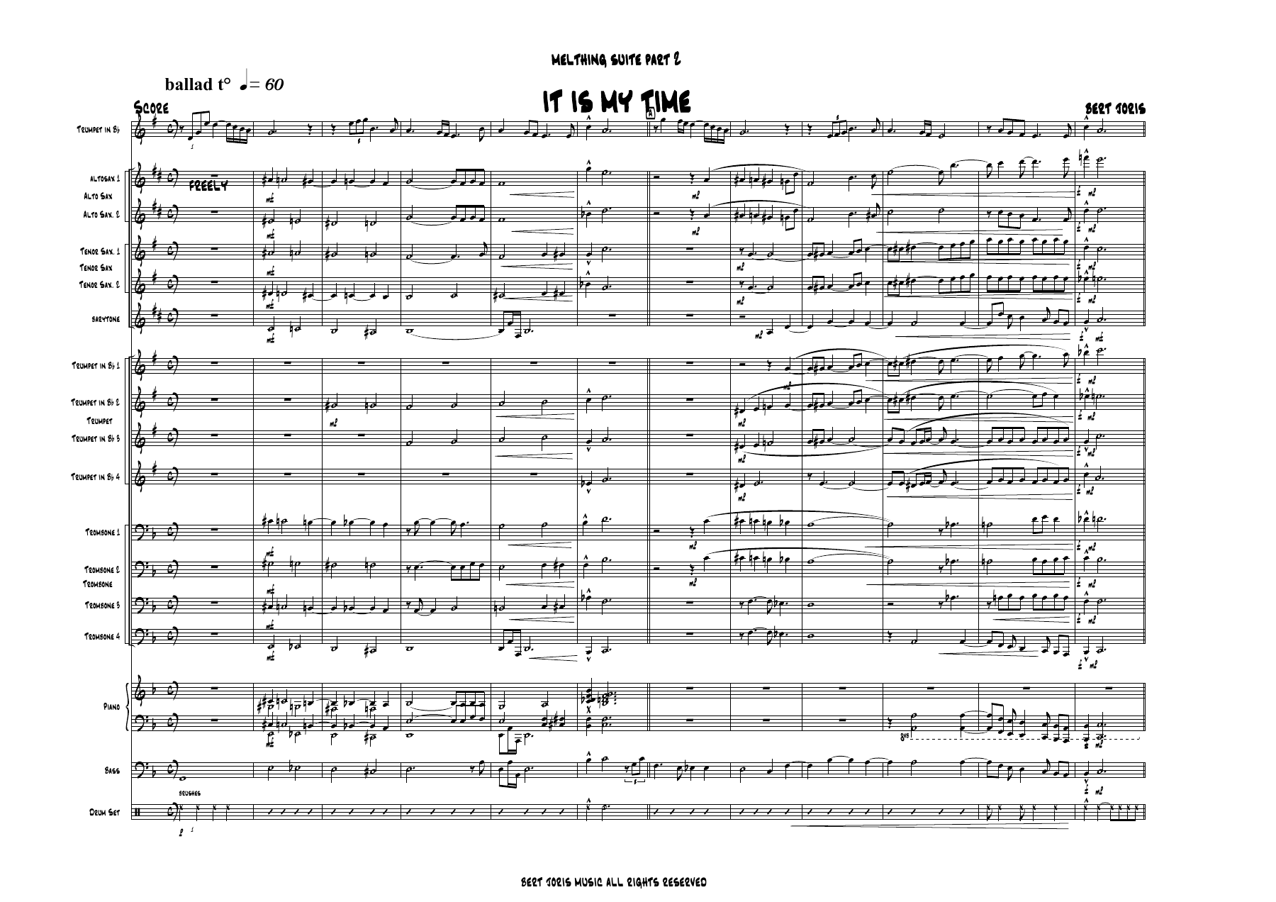 It Is My Time — sheet music cover (first page)