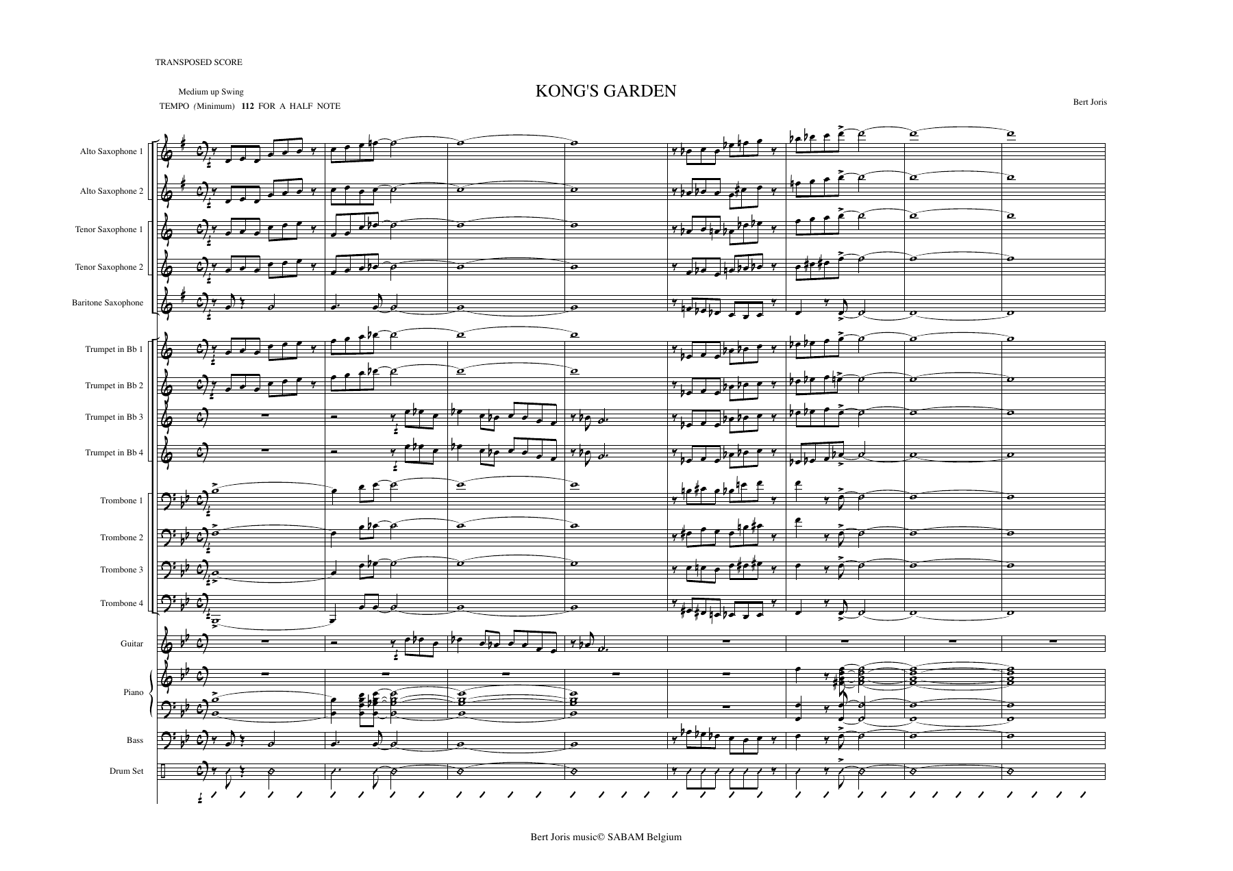 Kong's Garden — Big Band sheet music arranged by B.Joris | Jazz Standard