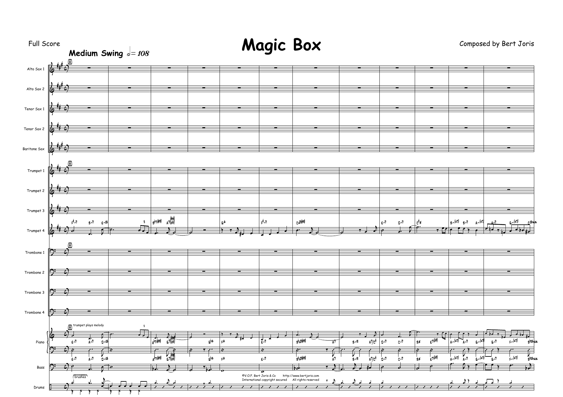 Magic Box — sheet music cover (first page)