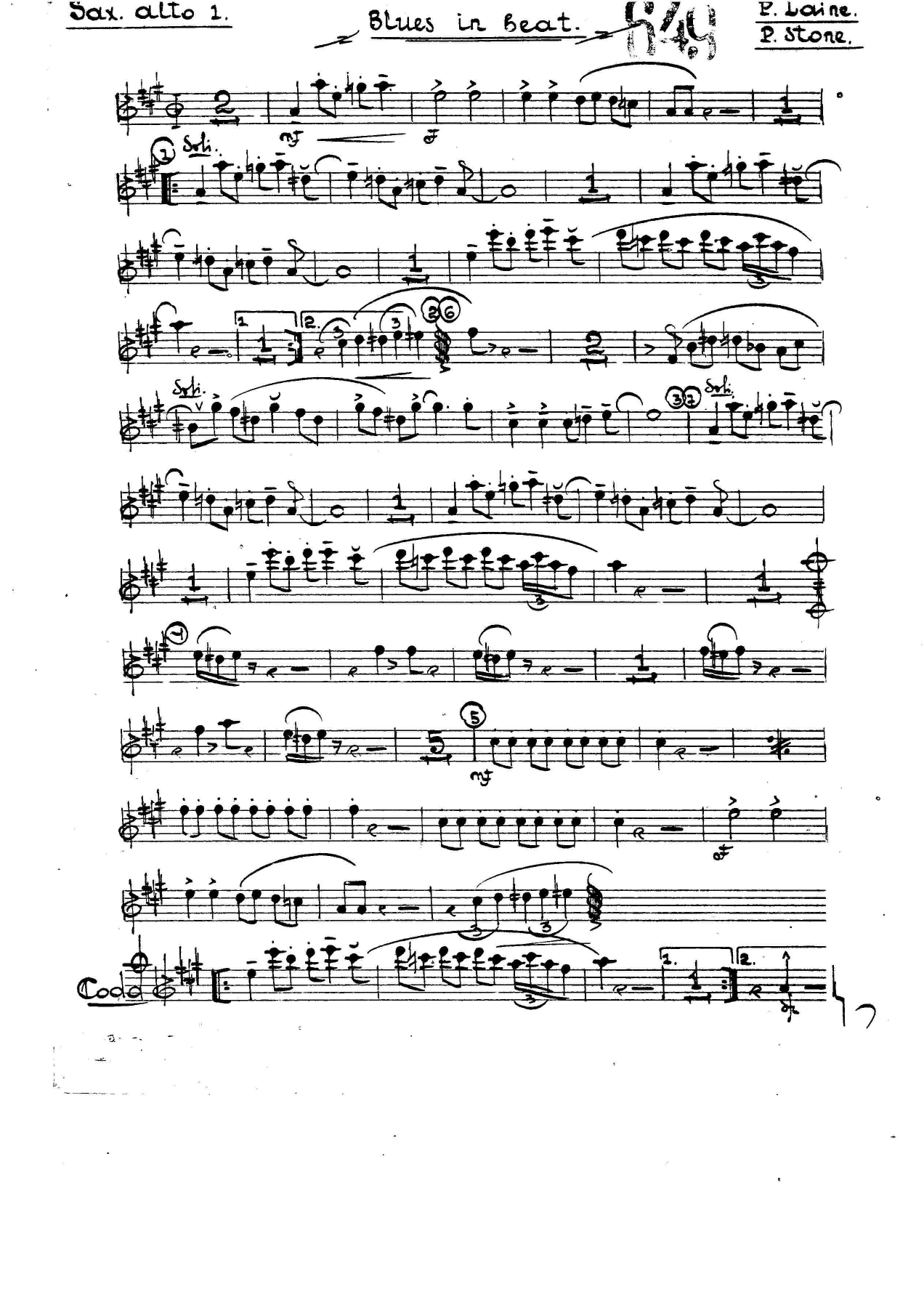 Blues In Beat — sheet music cover (first page)