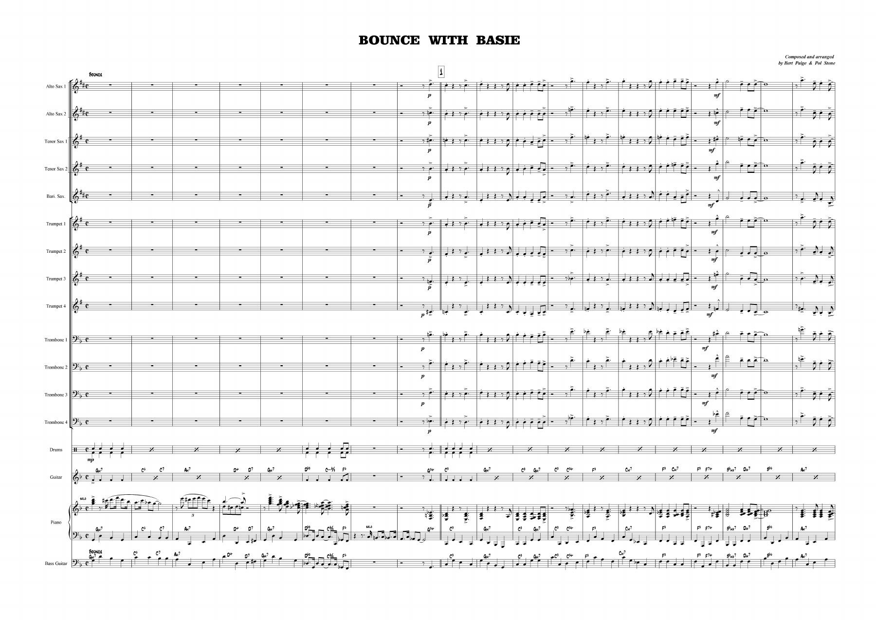 Bounce With Basie — sheet music cover (first page)