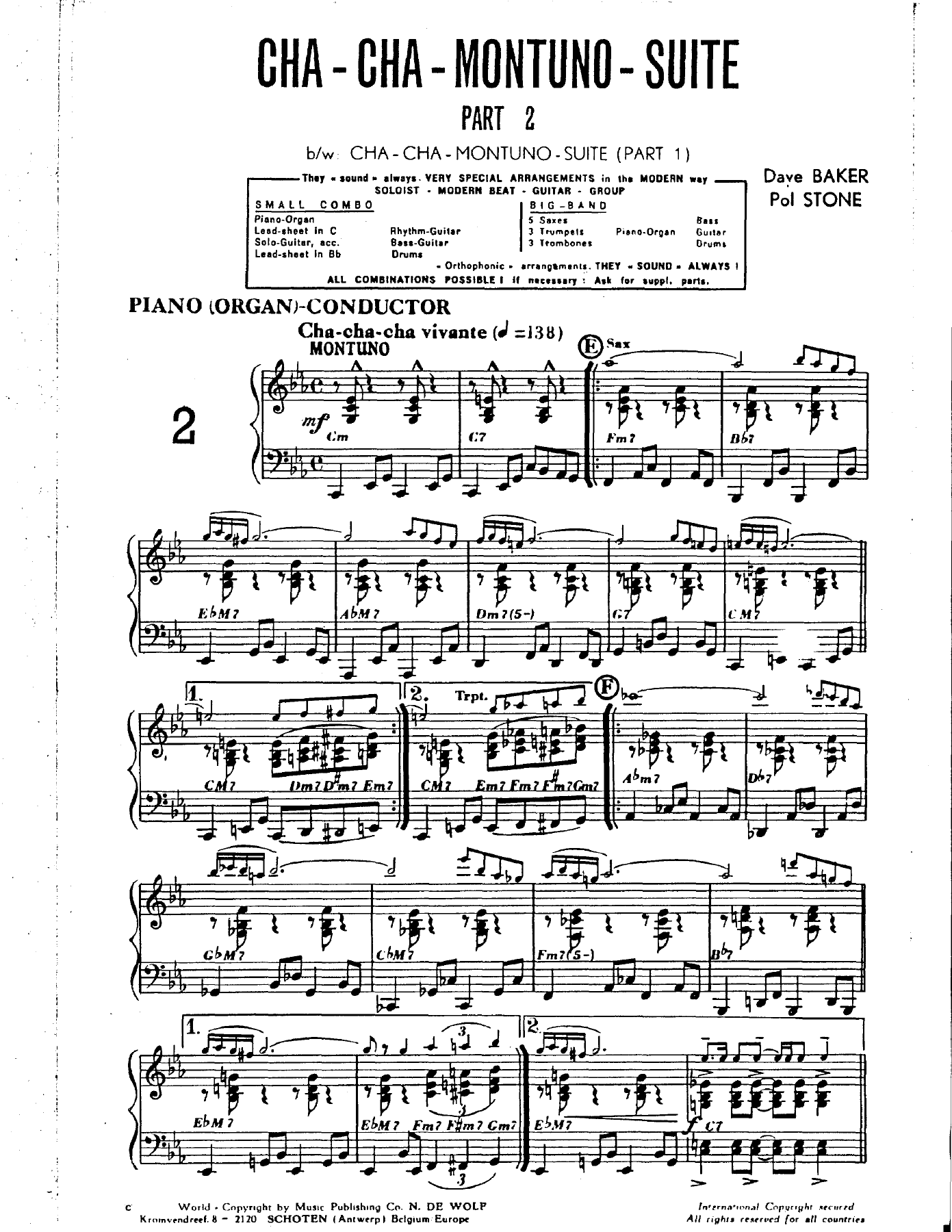 Cha Cha Montuno 2 — sheet music cover (first page)
