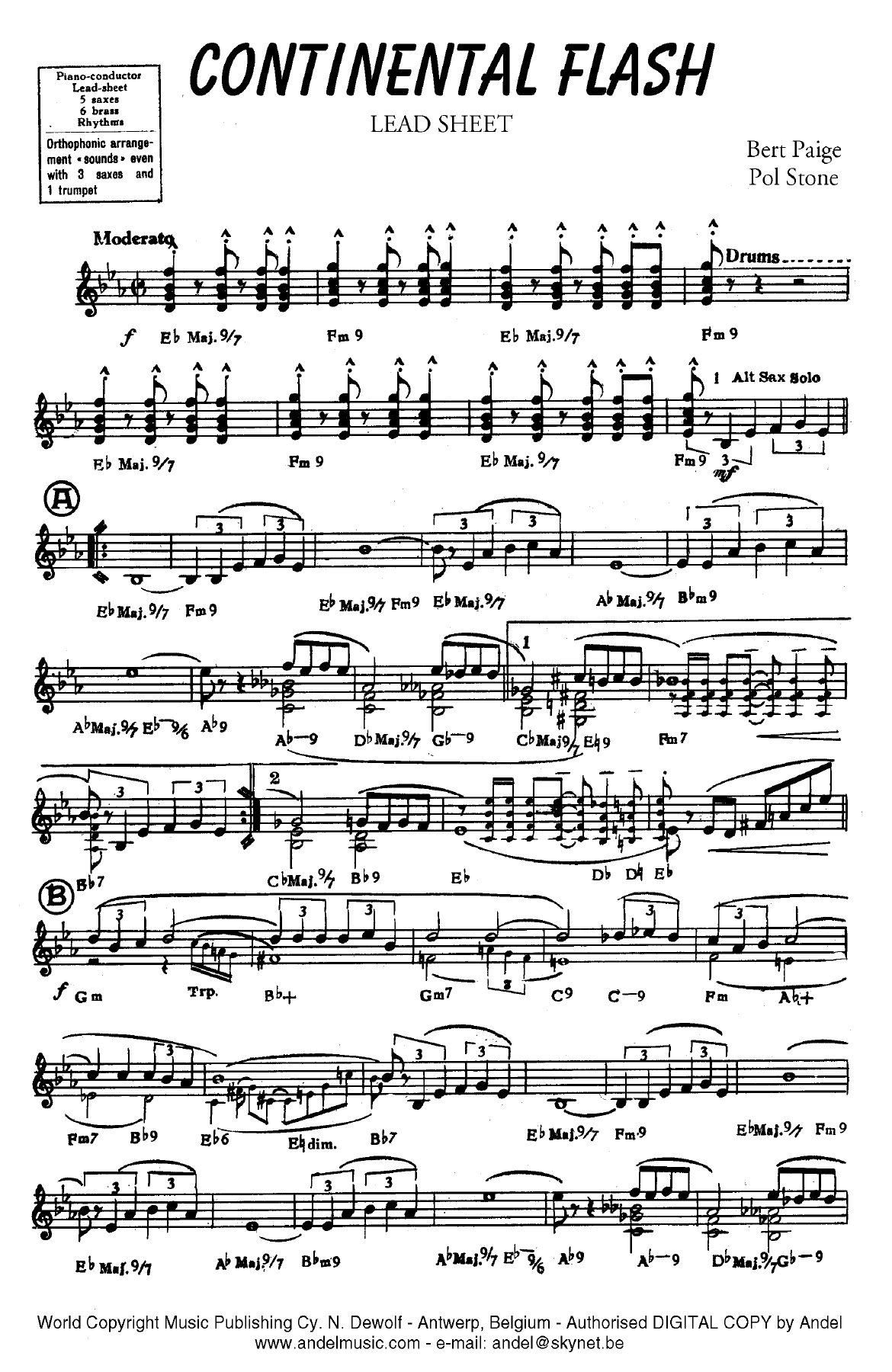Continental Flash — sheet music cover (first page)