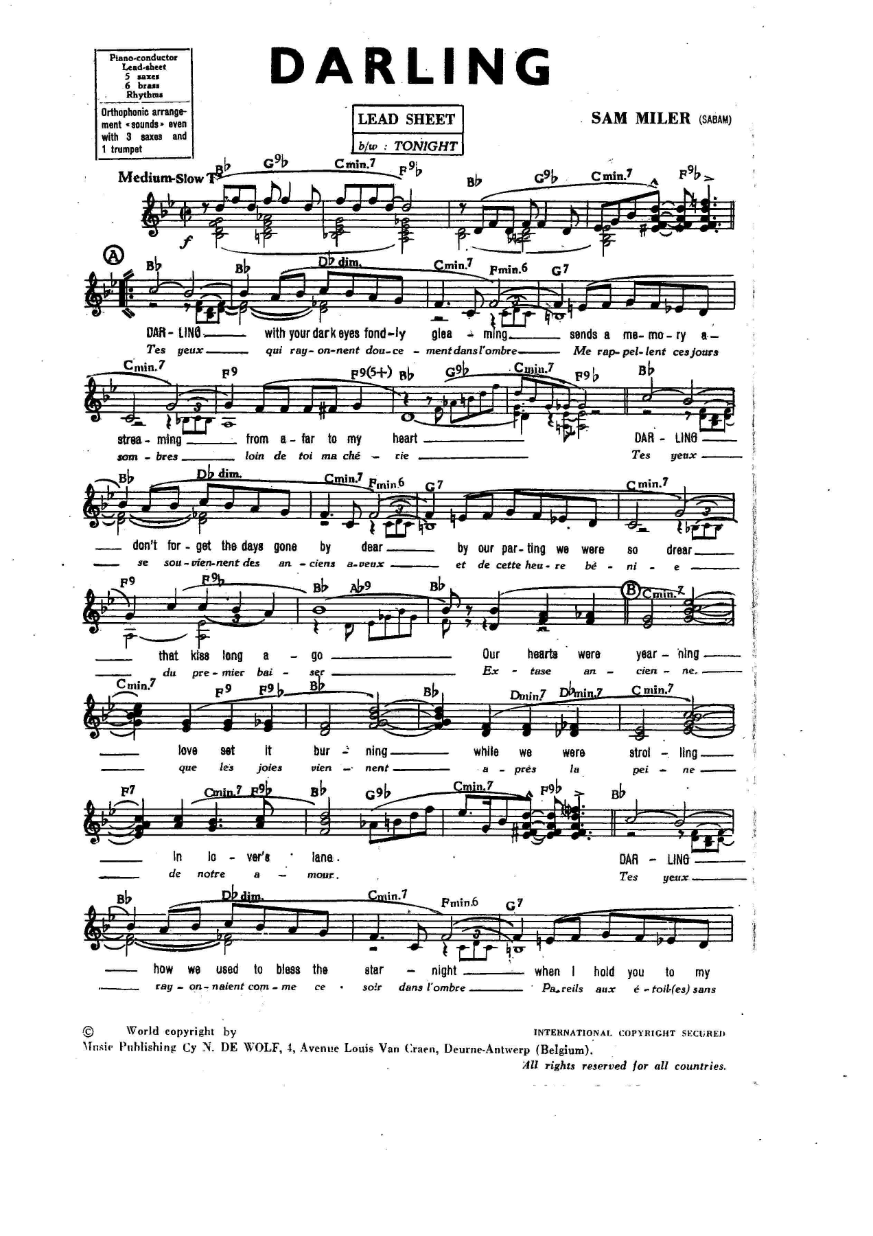 Darling — sheet music preview