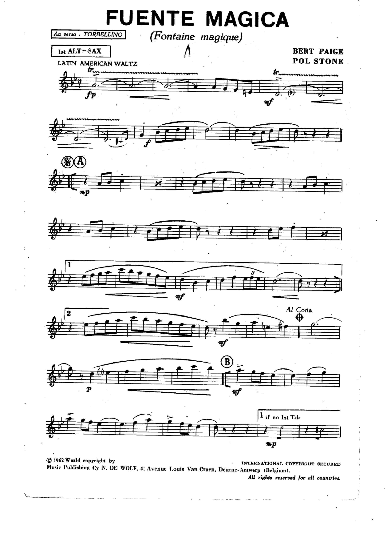Fuente Magica — Big Band sheet music arranged by B.Paige | Jazz Standard