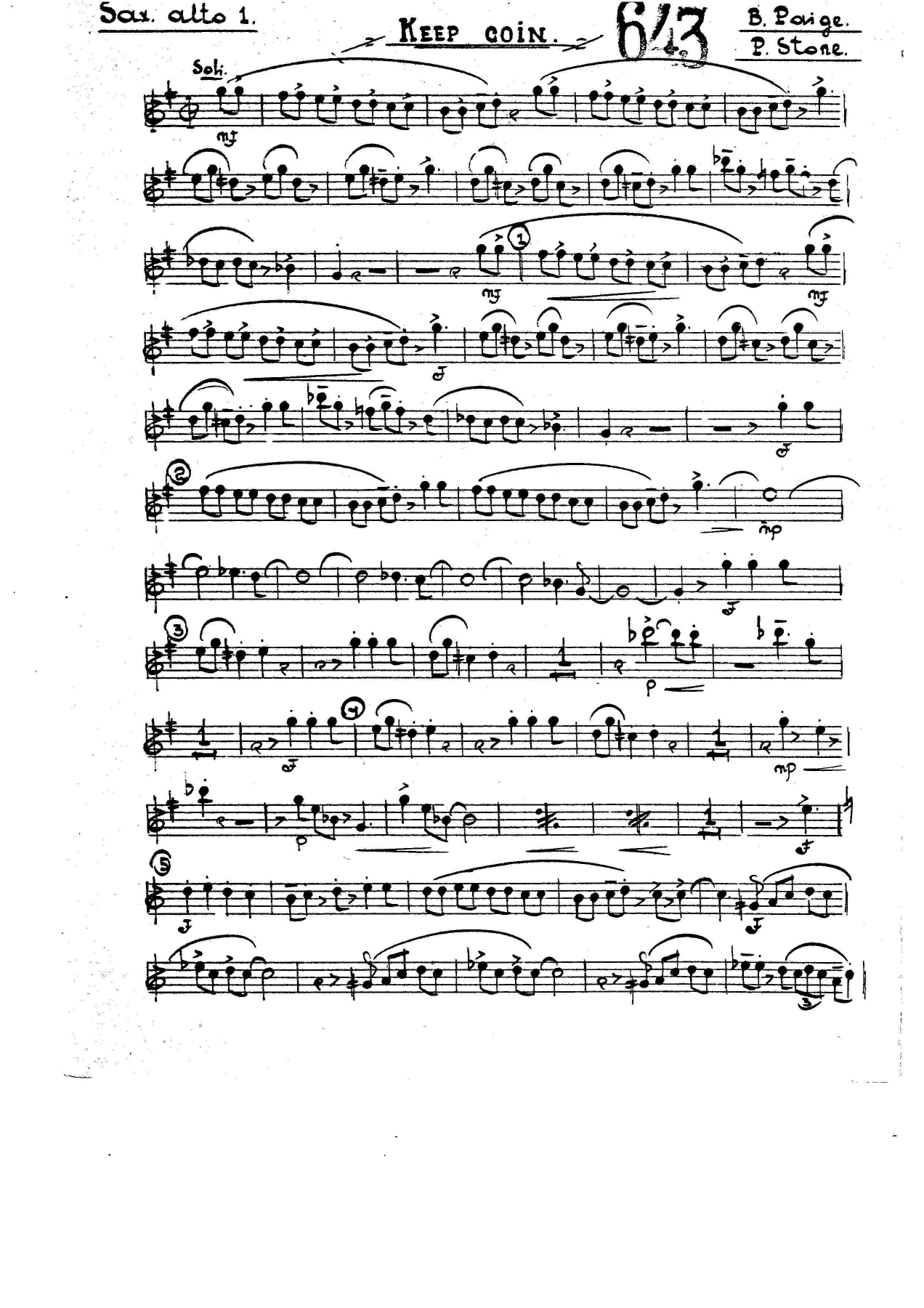 Keep Goin — sheet music cover (first page)