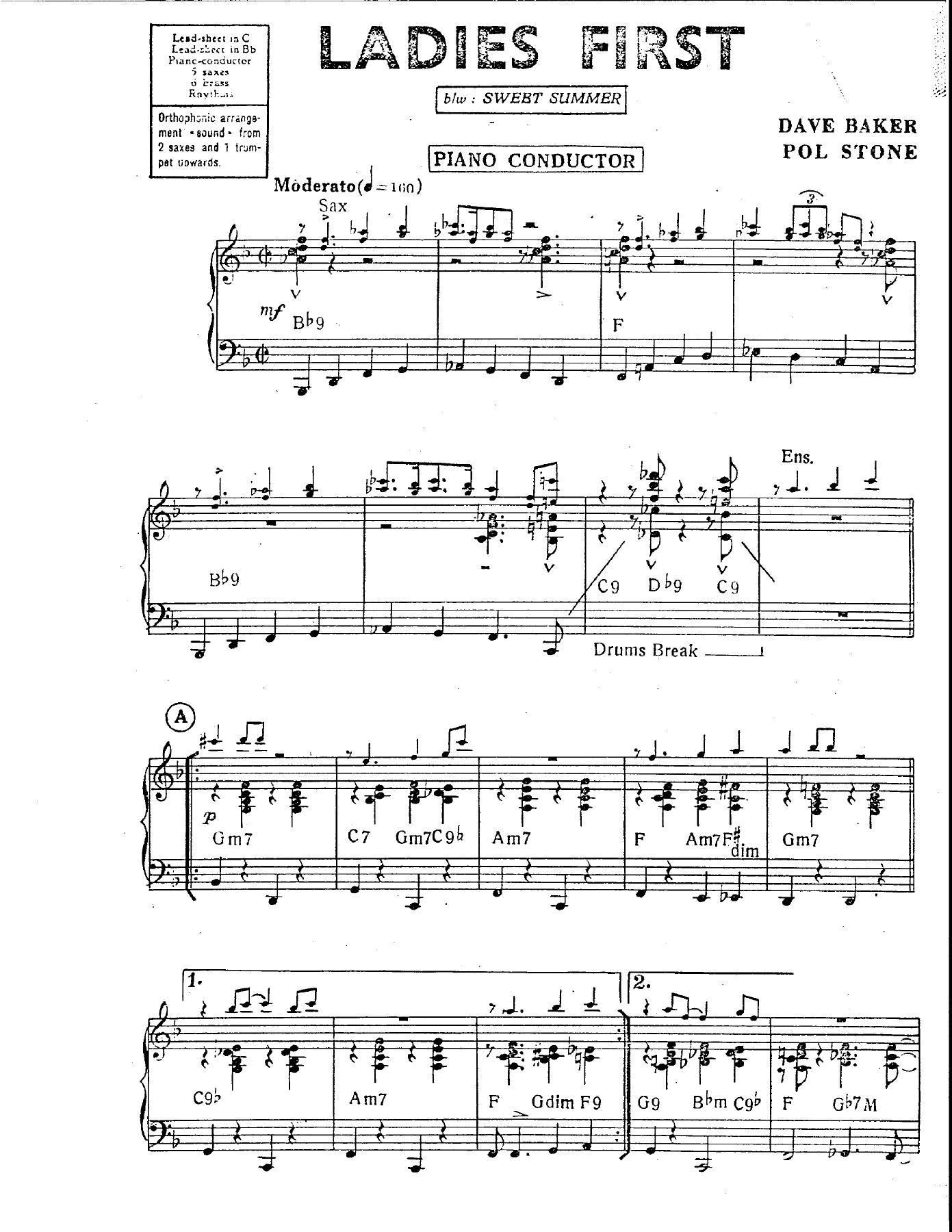 Ladies First — sheet music cover (first page)