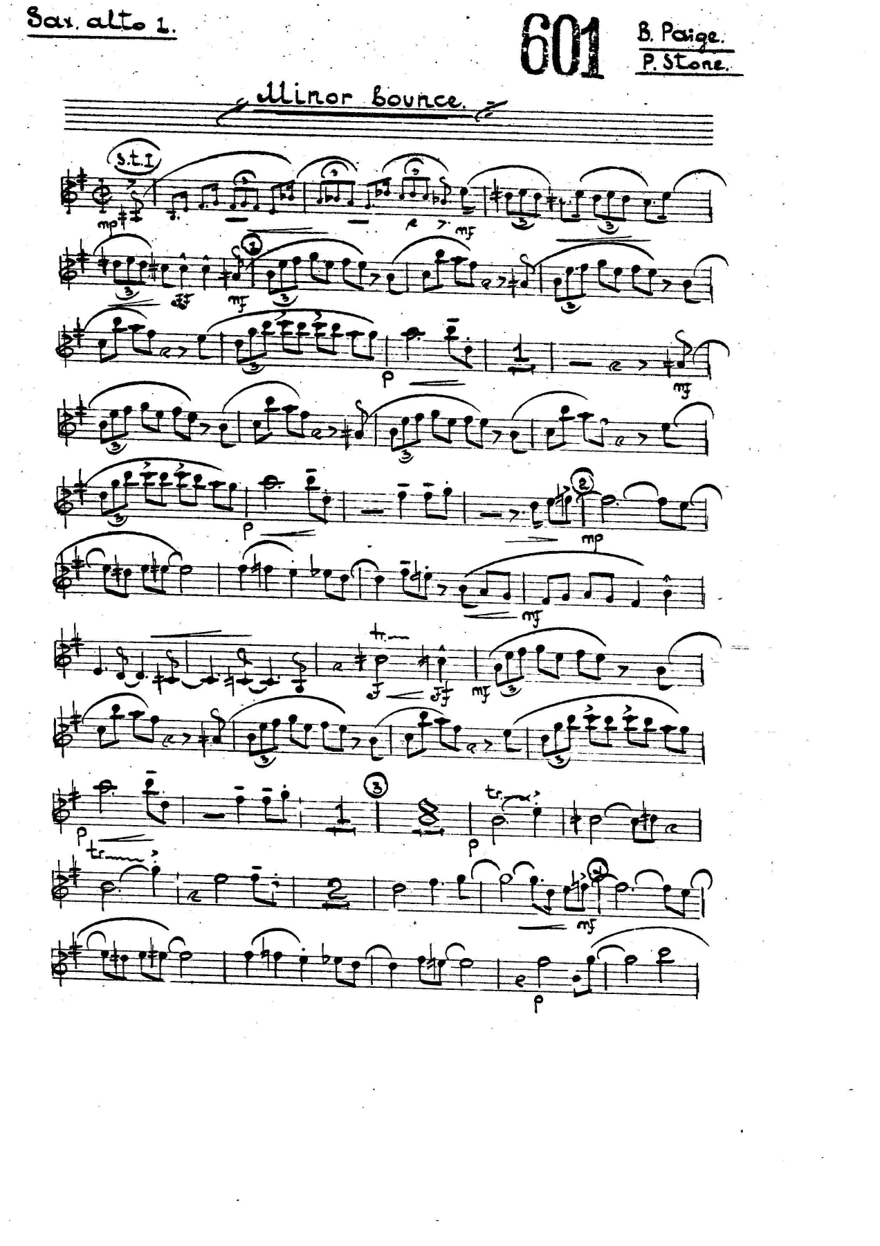 Minor Bounce — sheet music cover (first page)