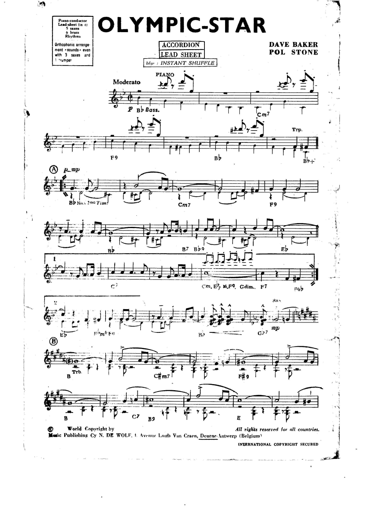 Olympic-Star — sheet music cover (first page)