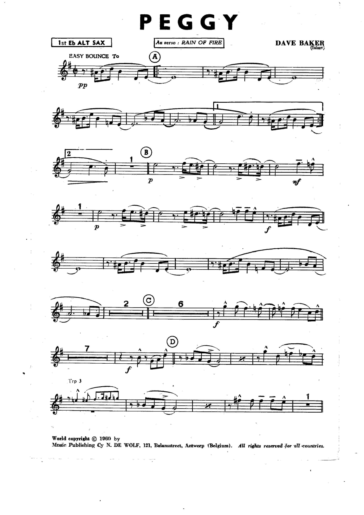 Peggy — sheet music cover (first page)