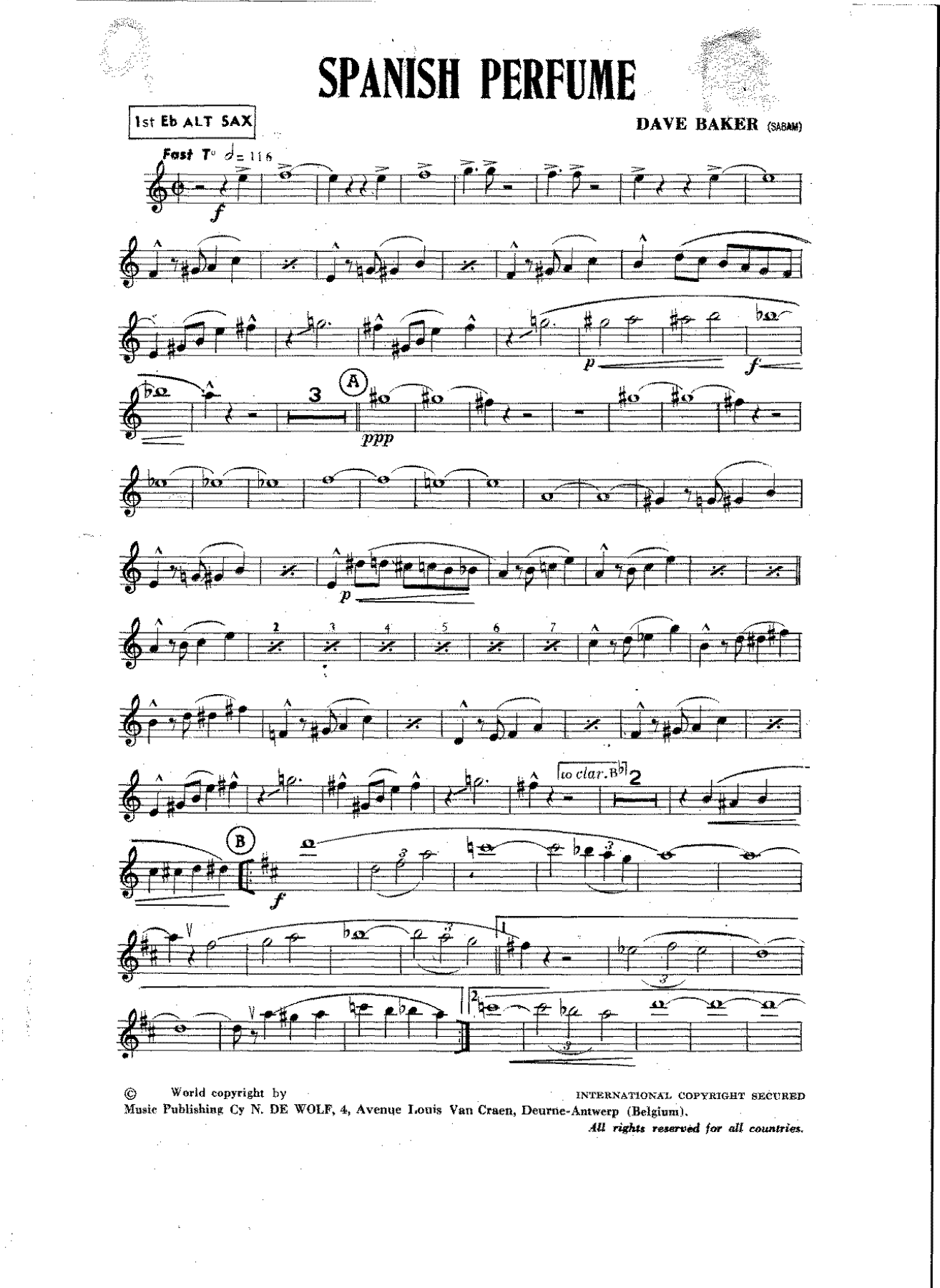 Spanish Perfume — Big Band sheet music arranged by D.Baker | Jazz Standard