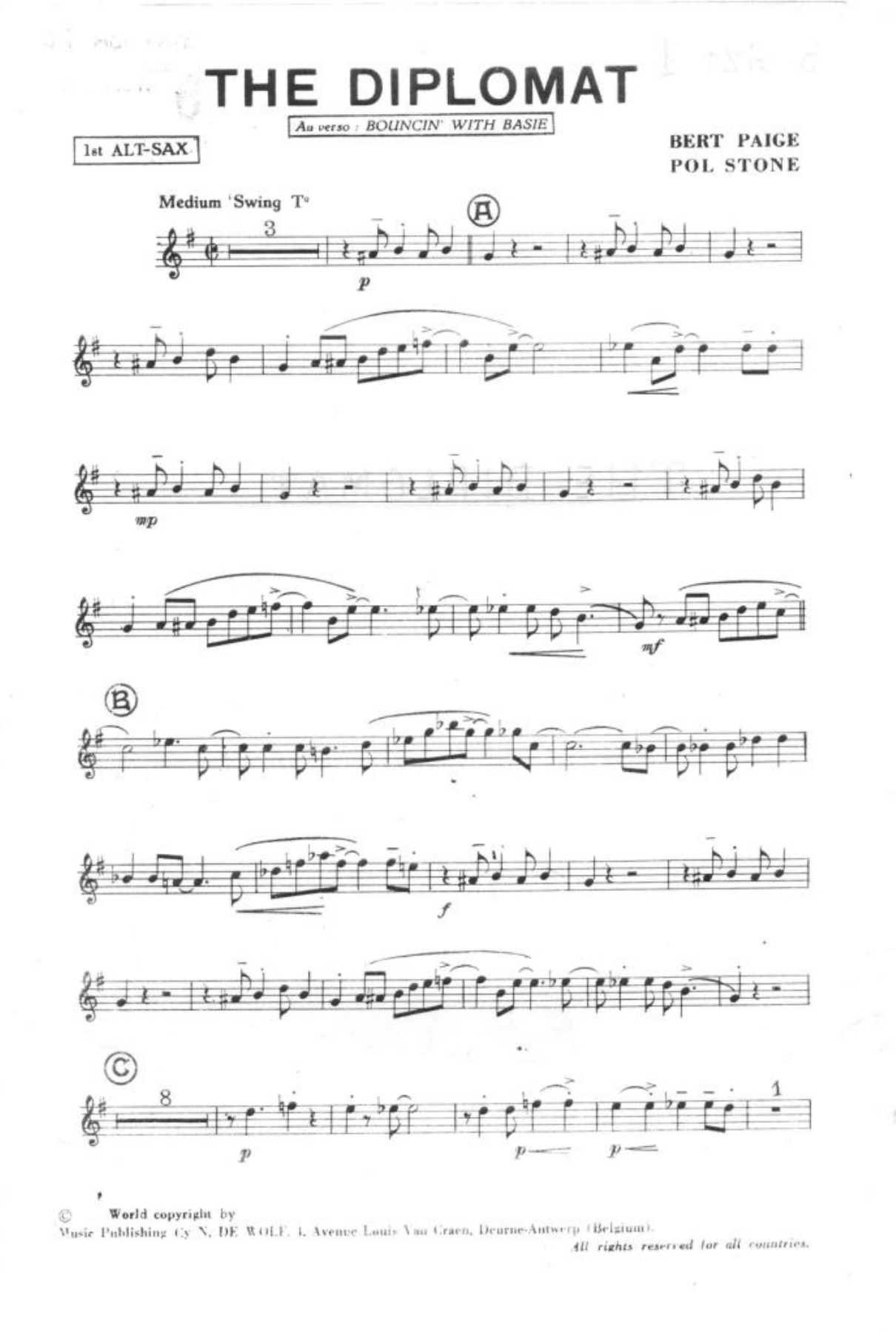 The Diplomat — sheet music cover (first page)