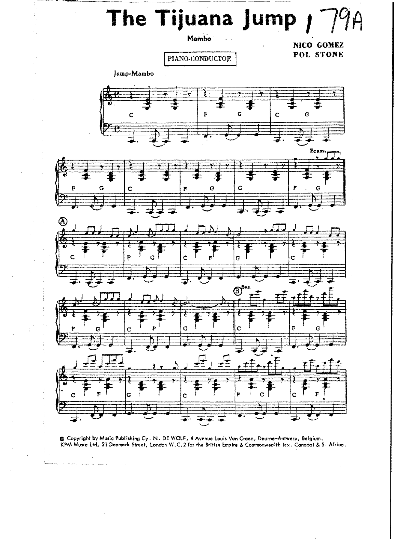 The Tijuana Jump — sheet music cover (first page)