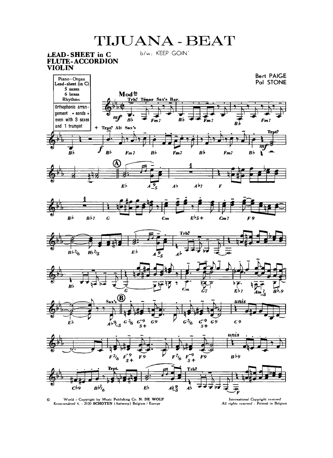Tijuana-Beat — sheet music cover (first page)