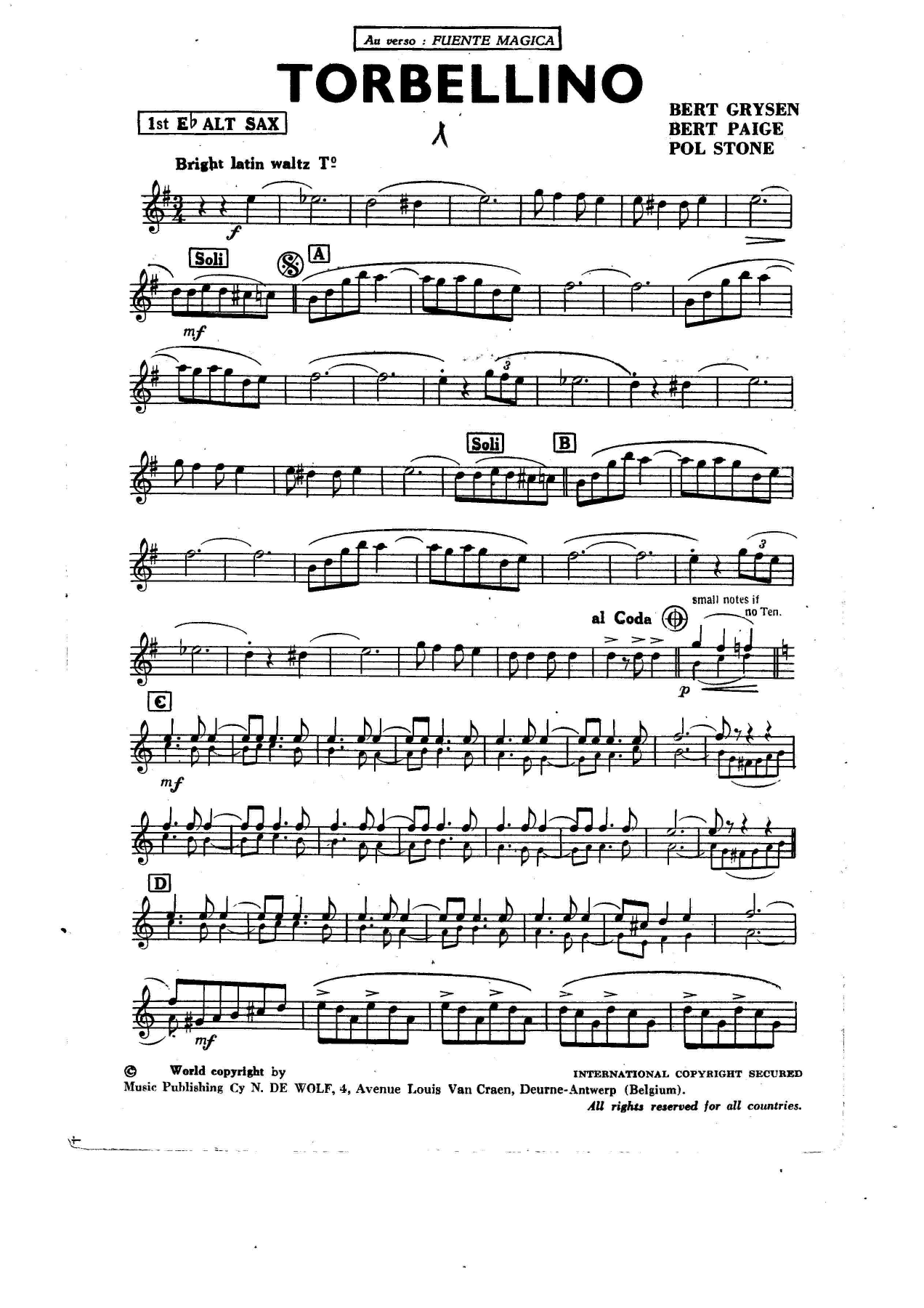 Torbellino — Big Band sheet music arranged by B.Paige | Jazz Standard