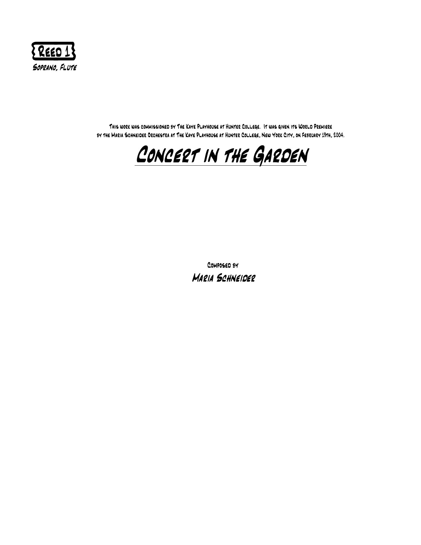 Concert In The Garden — sheet music preview
