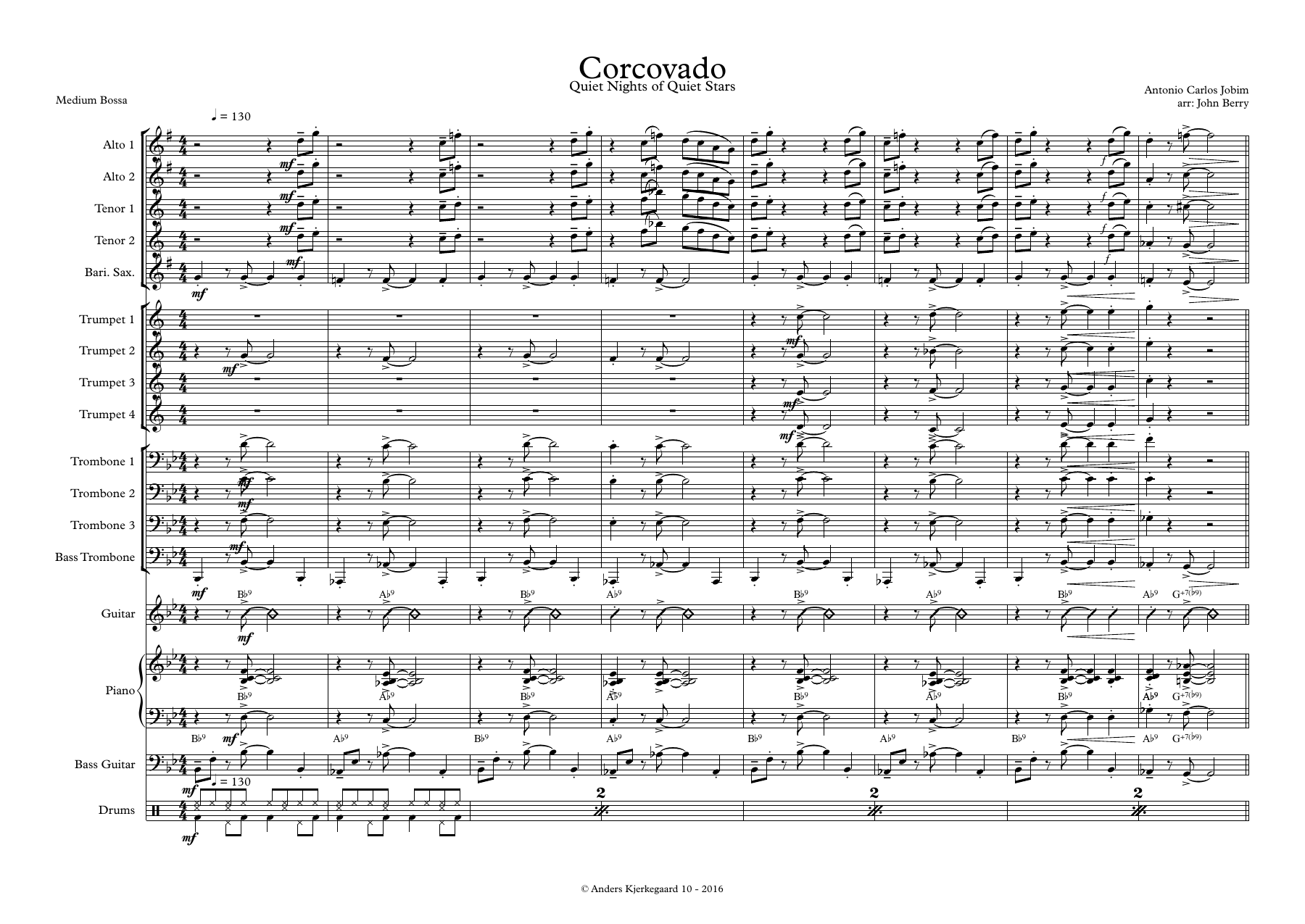 Corcovado — sheet music cover (first page)
