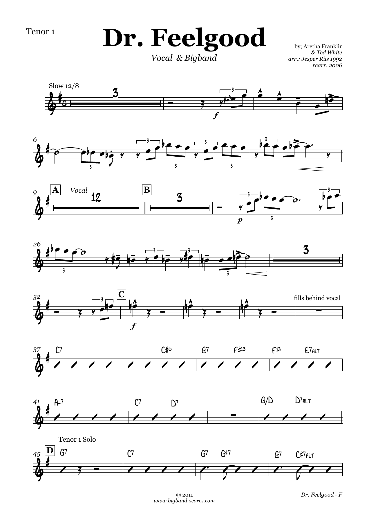 Dr.Feelgood (J.Riis-Aretha Franklin) MP3 — sheet music preview