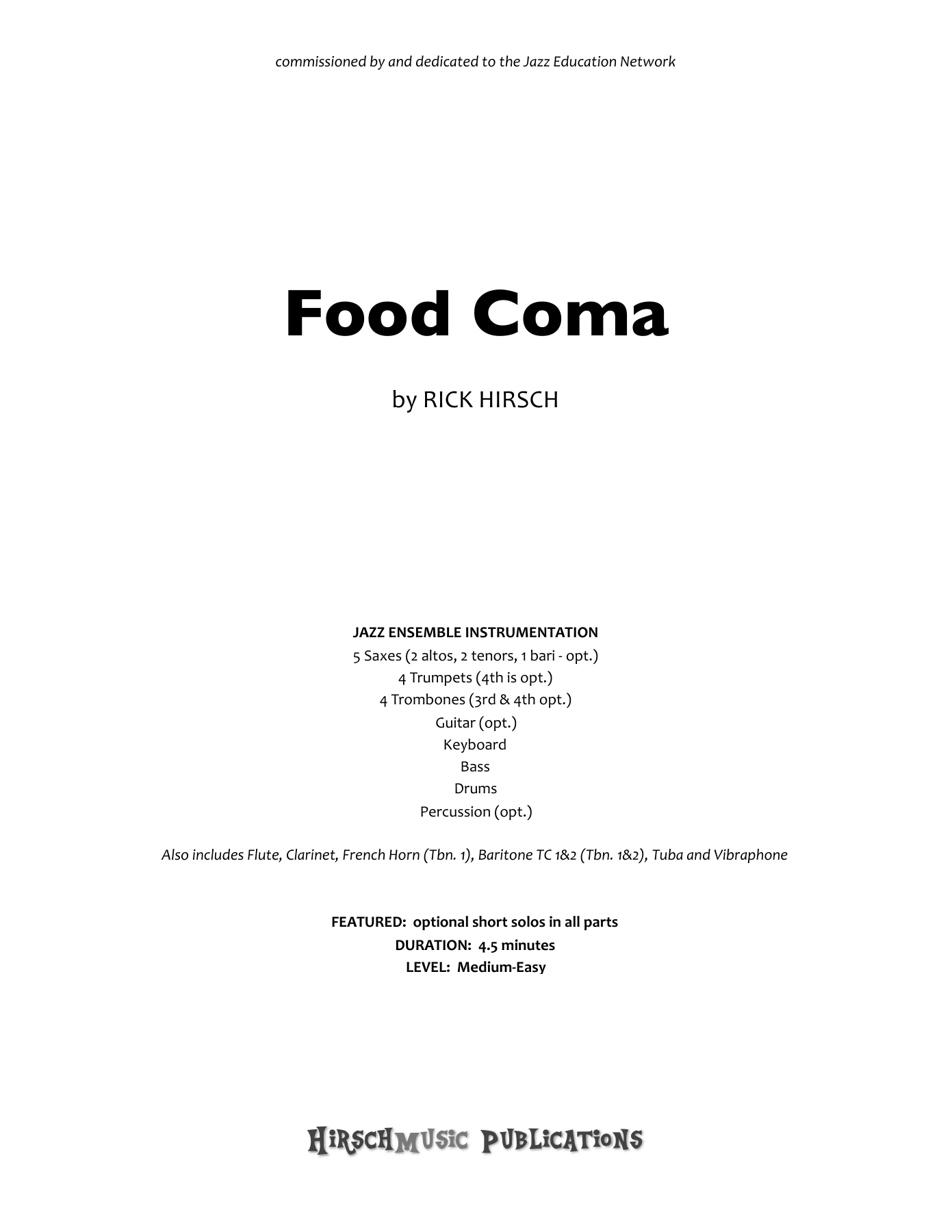 Foot Coma — sheet music preview