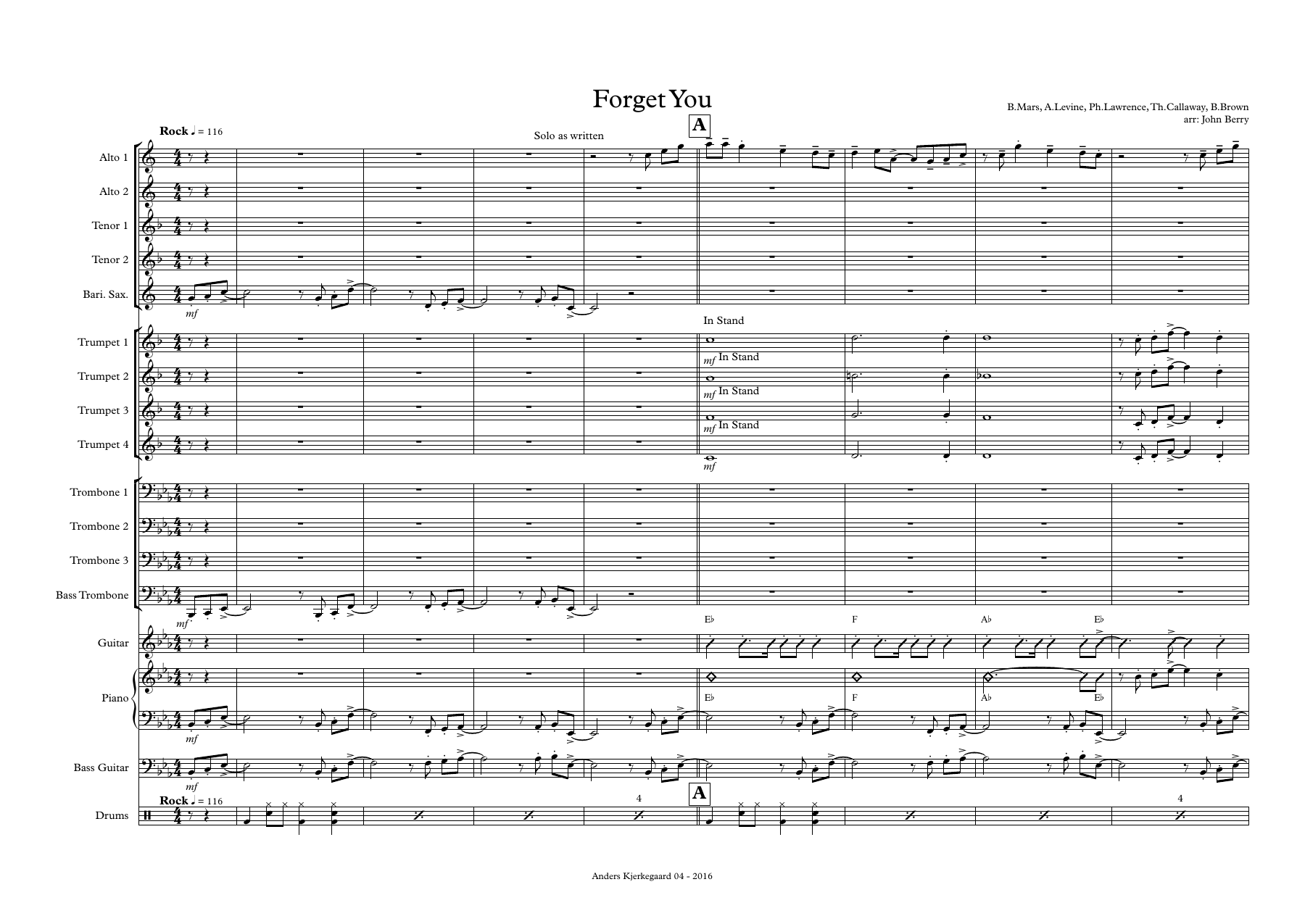 Forget You (J.Berry) B.Brown — Big Band sheet music by J.Berry | Jazz Standard