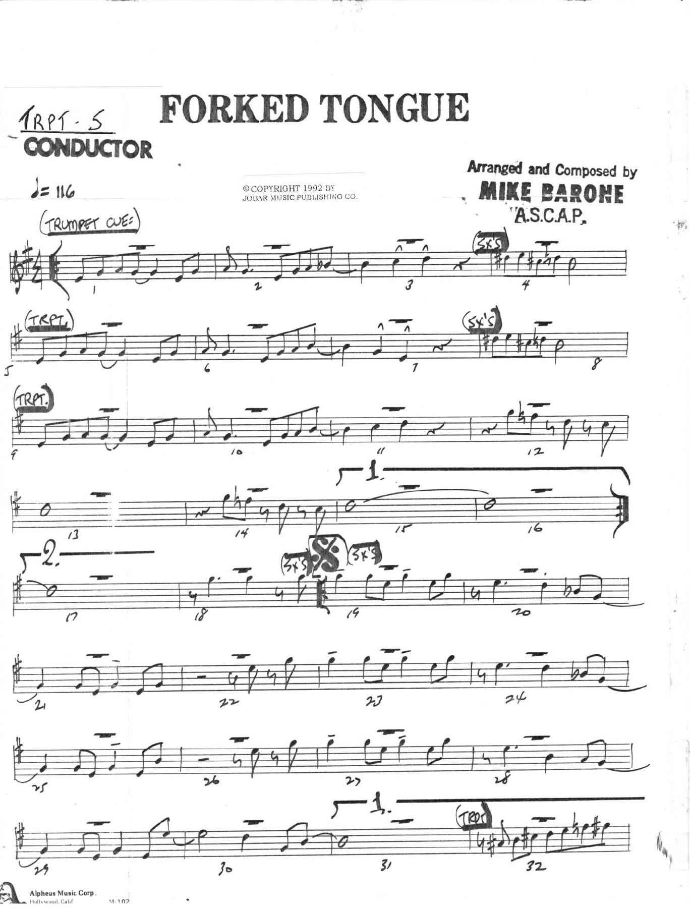 Forked Tongue — sheet music preview