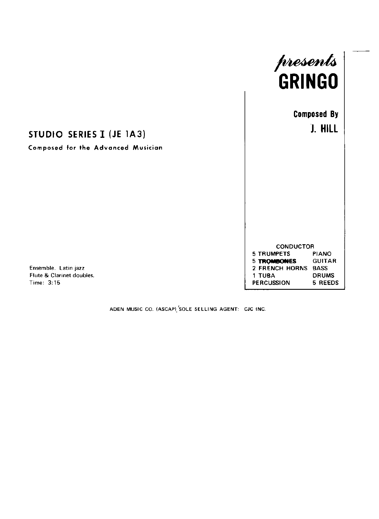 Gringo — sheet music preview