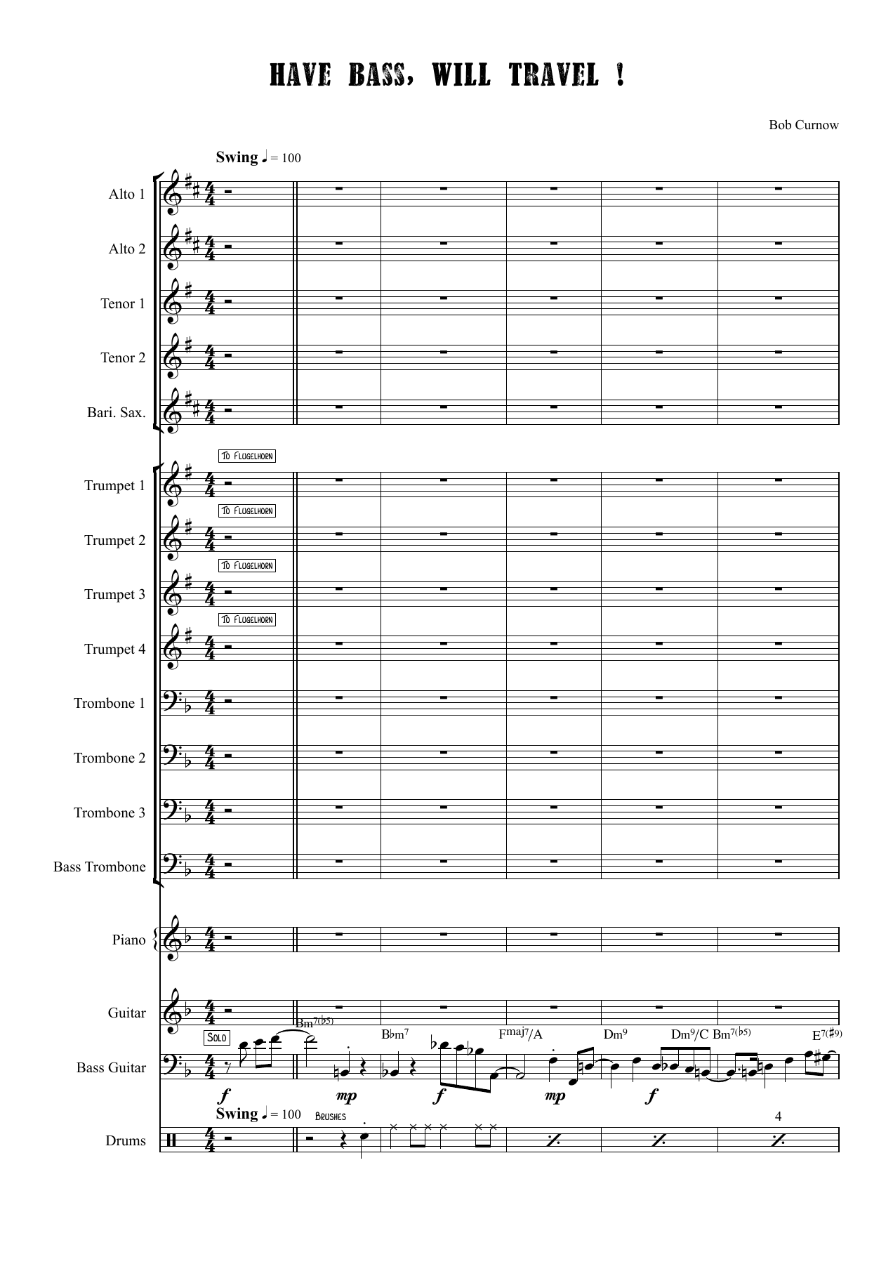 Have Bass, Will Travel — sheet music cover (first page)