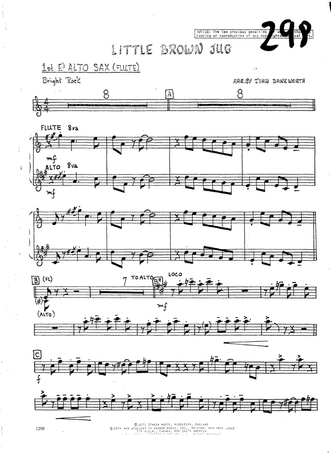 Little Brown Jug — sheet music cover (first page)