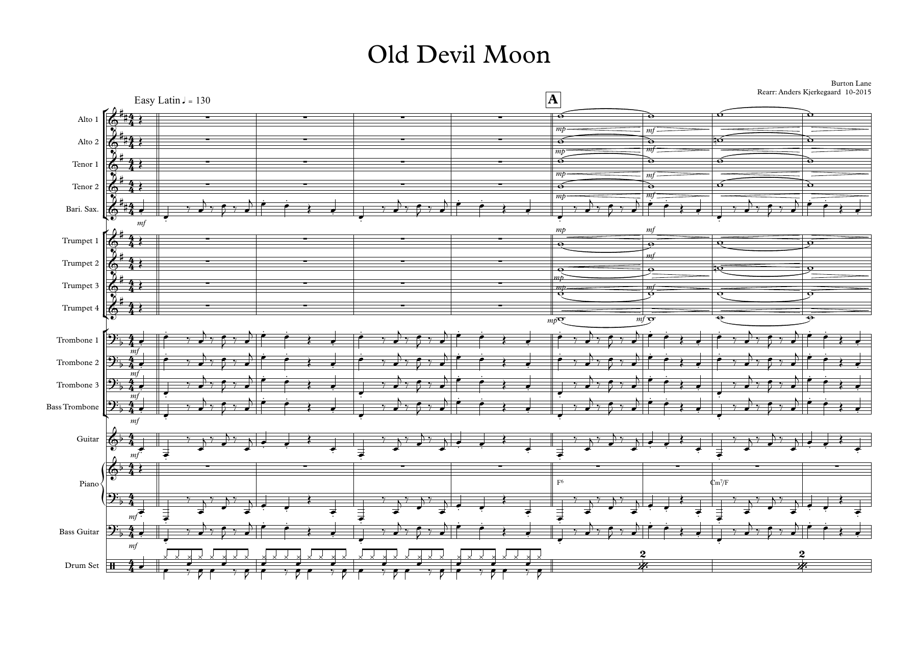Old Devil Moon — sheet music cover (first page)