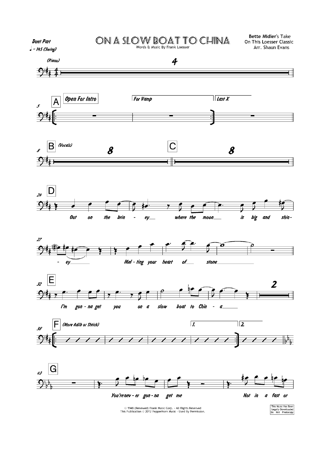 On A Slow Boat To China (S.Evans-B.Midler) Vocal — page 3