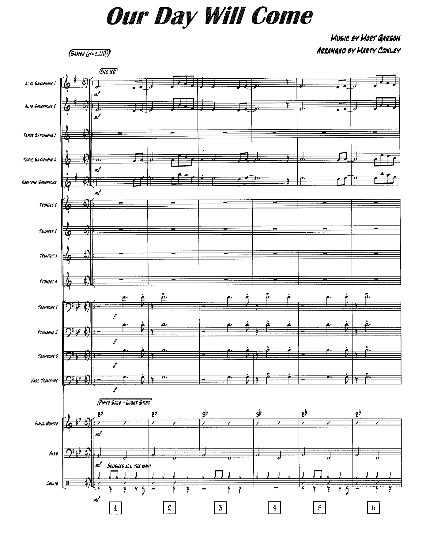 Our Day Will Come (M.Conley) Samba — sheet music preview