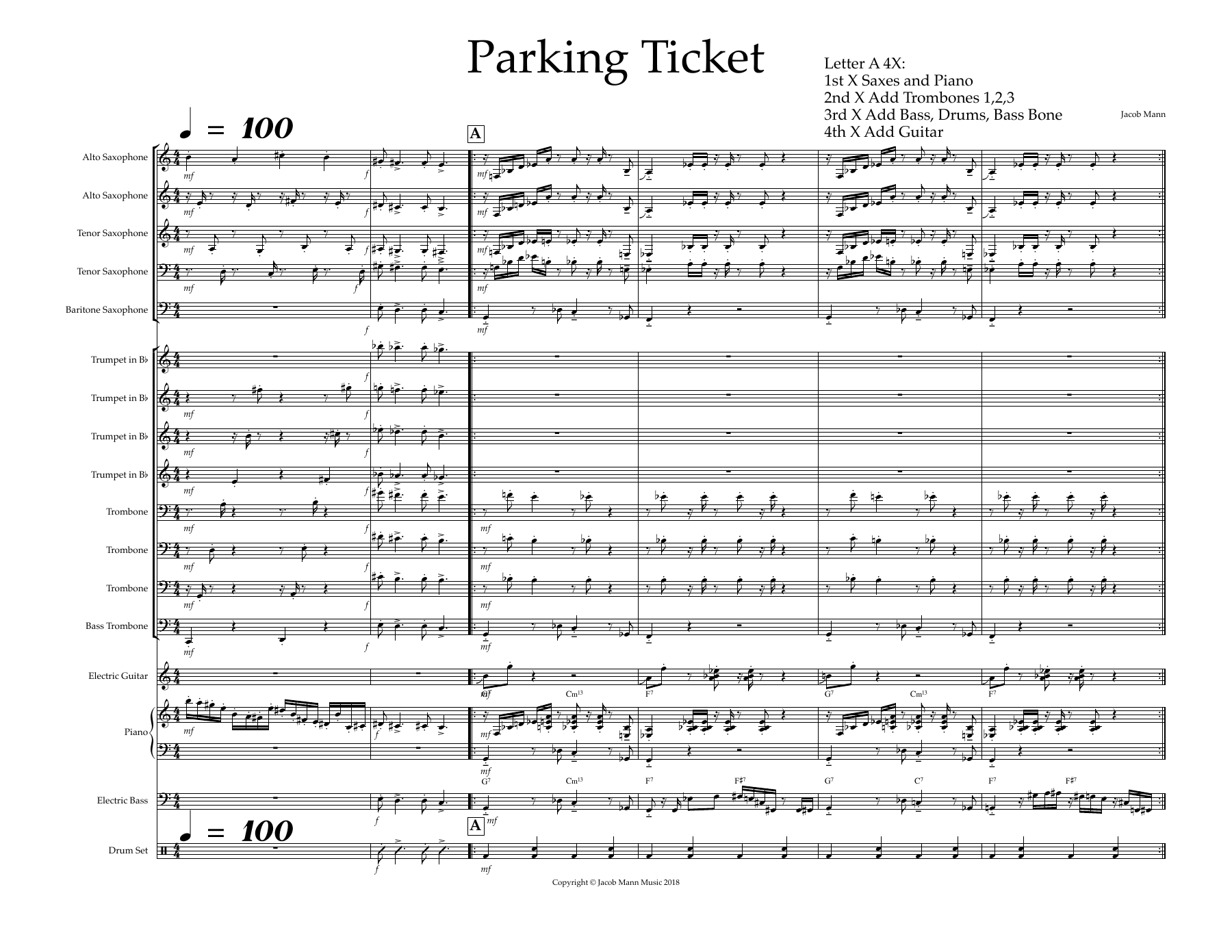 Parking Ticket — sheet music preview