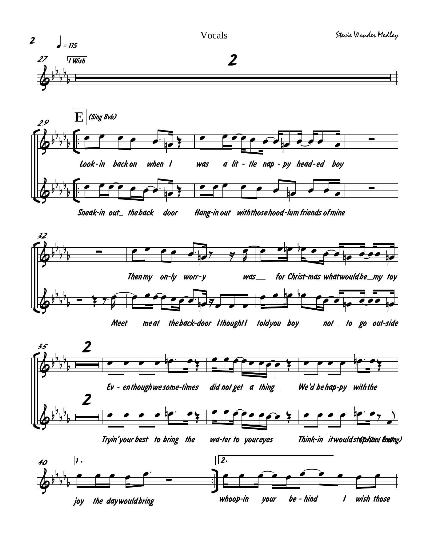 Stevie Wonder Medley (Shaun Evans) voc — page 2