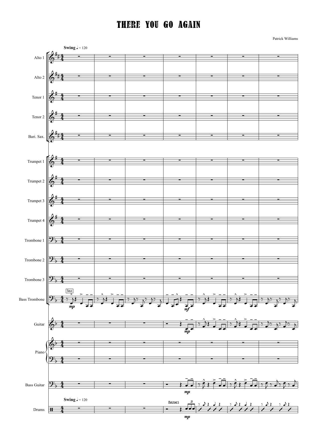 There You Go Again (P.Williams) 72 — Big Band sheet music by P.Williams | Jazz Standard