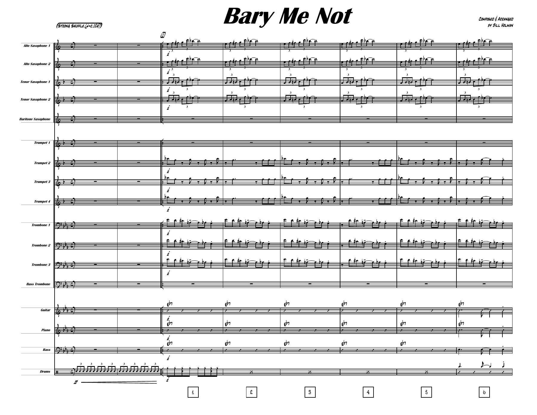 Bary Me Not (B.Holman) MP3 — Big Band sheet music arranged by Bill Holman | Jazz Standard