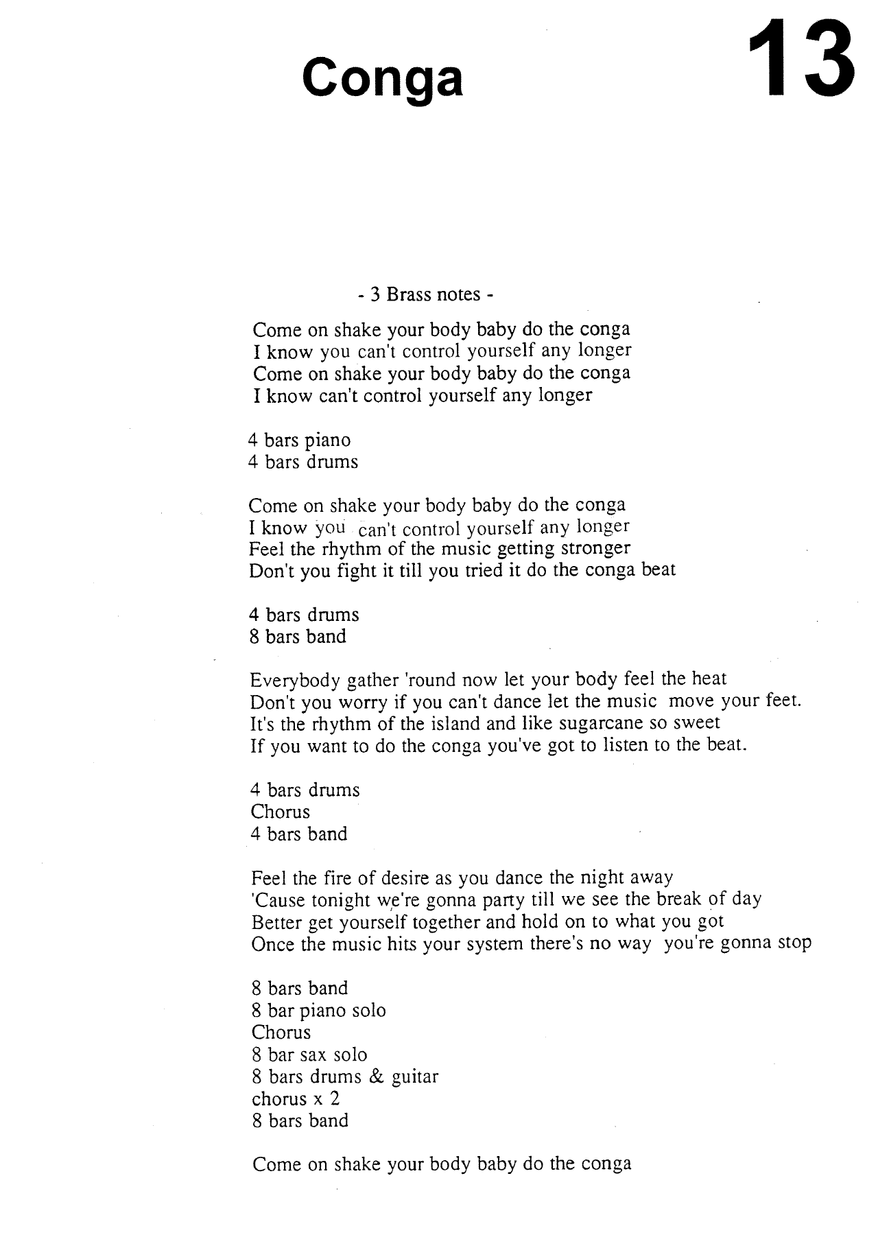 Conga - SA,ST,Trp,Trb, Rhythm — Small Ensemble sheet music arranged by Mr. X | Latin Jazz