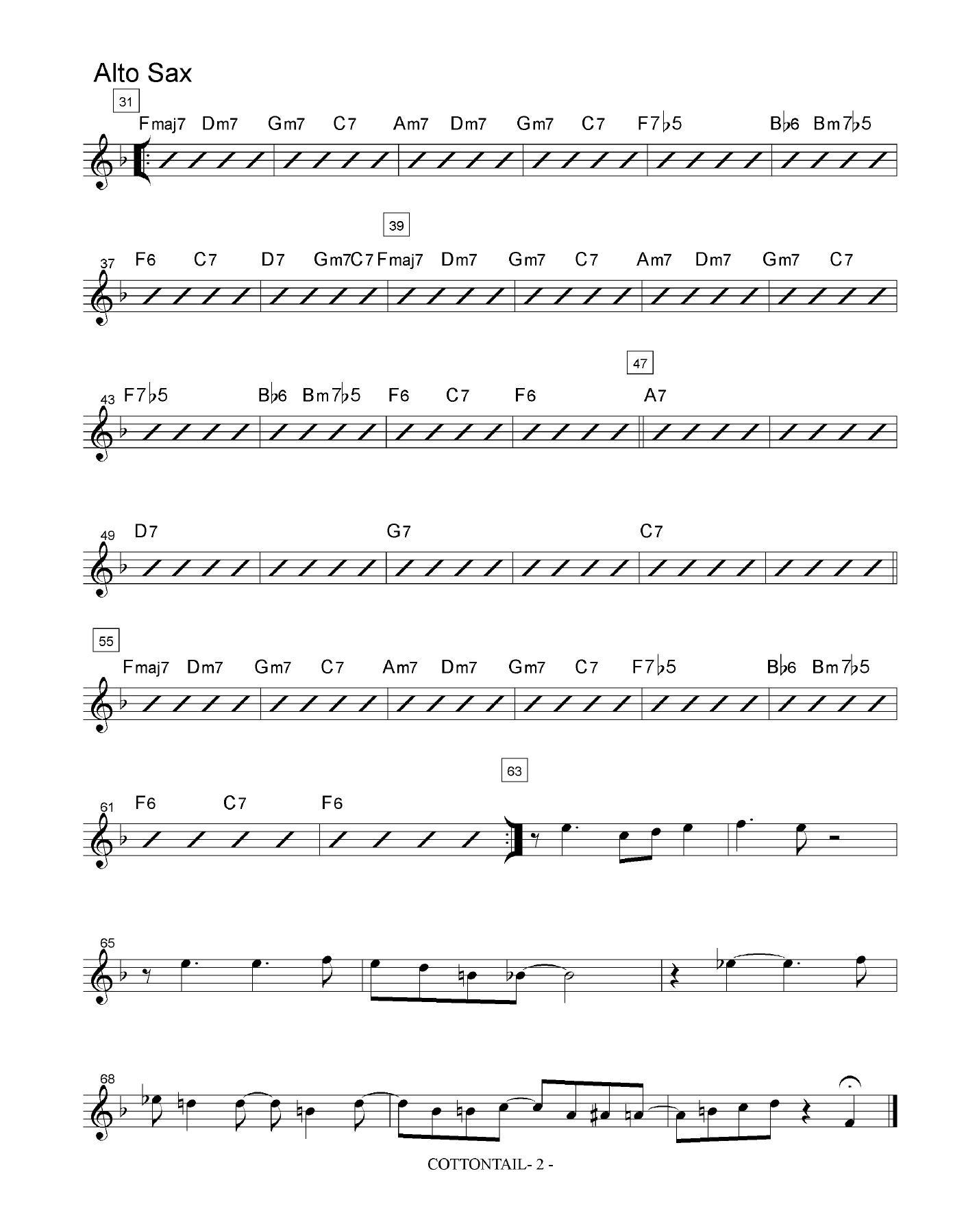 Cottontail - Joe Hasper- SA,ST,Trp,Trb, Rhythm - Score — page 2