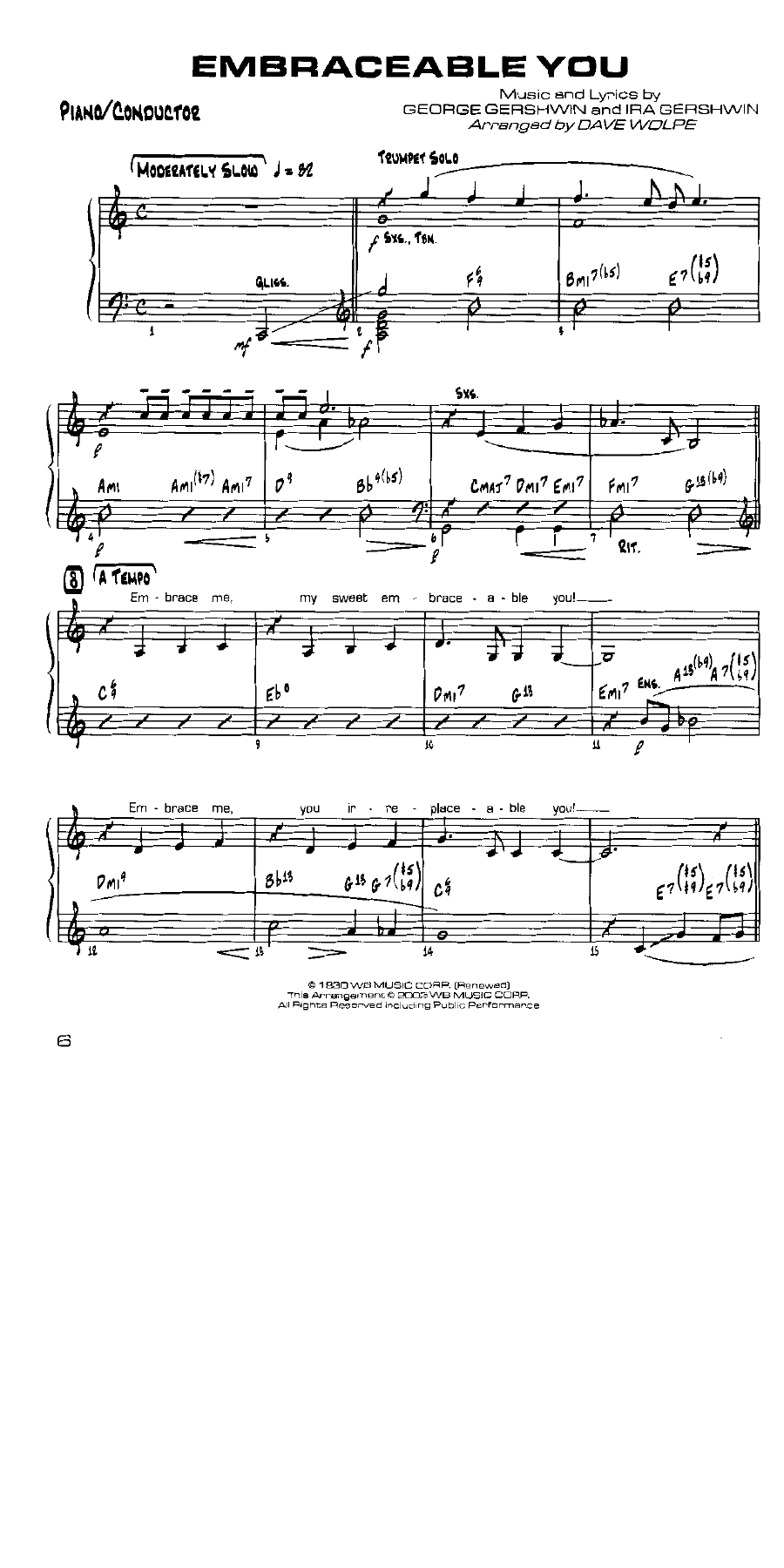 EmbraceableYou — Small Ensemble sheet music arranged by Dave Wolpe | Jazz Standard