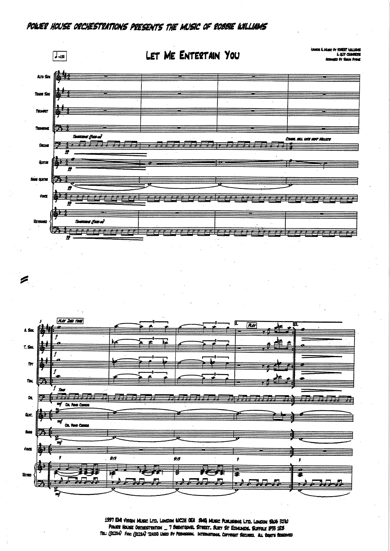 Let Me Entertain You — sheet music cover (first page)