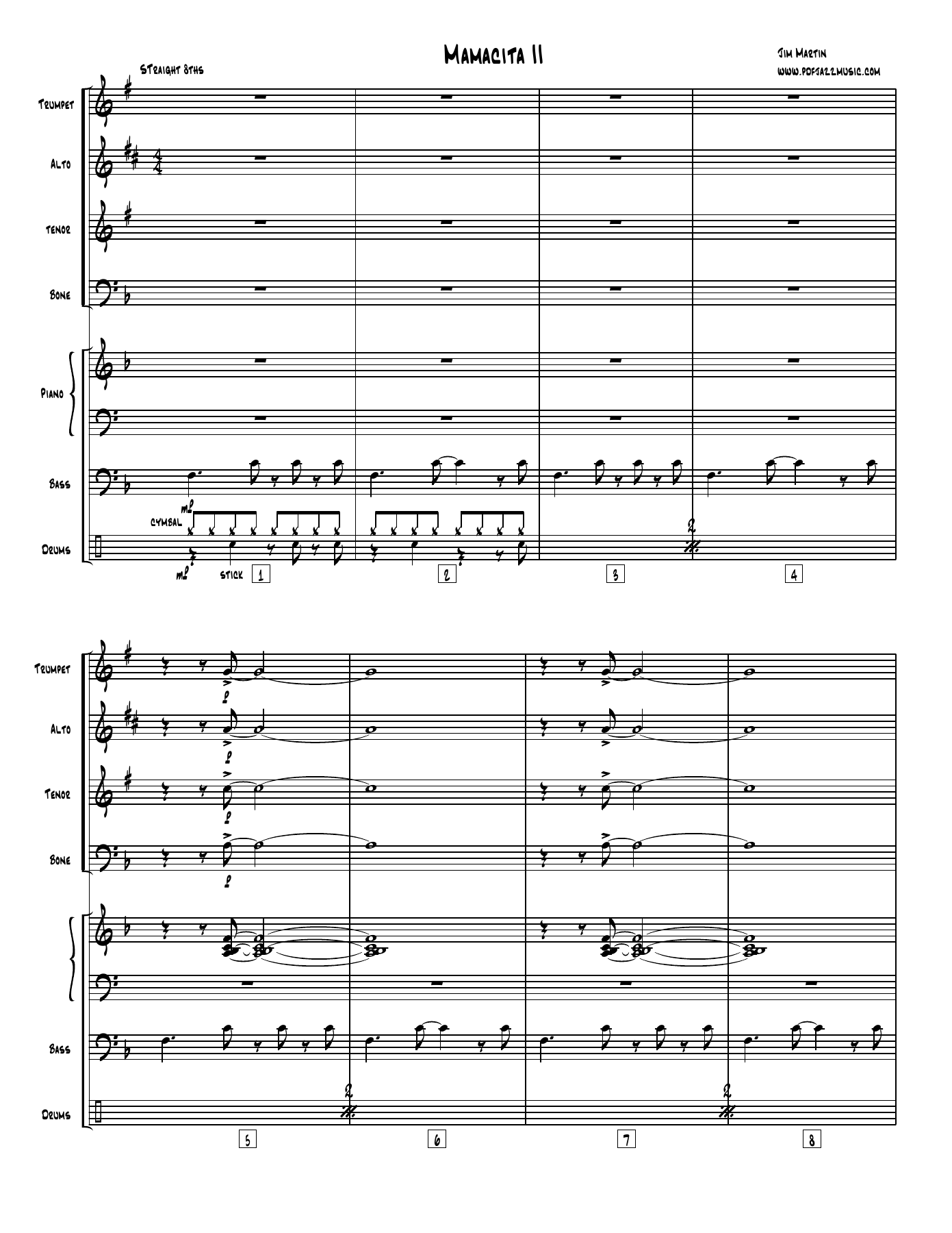 Mamacita — sheet music preview