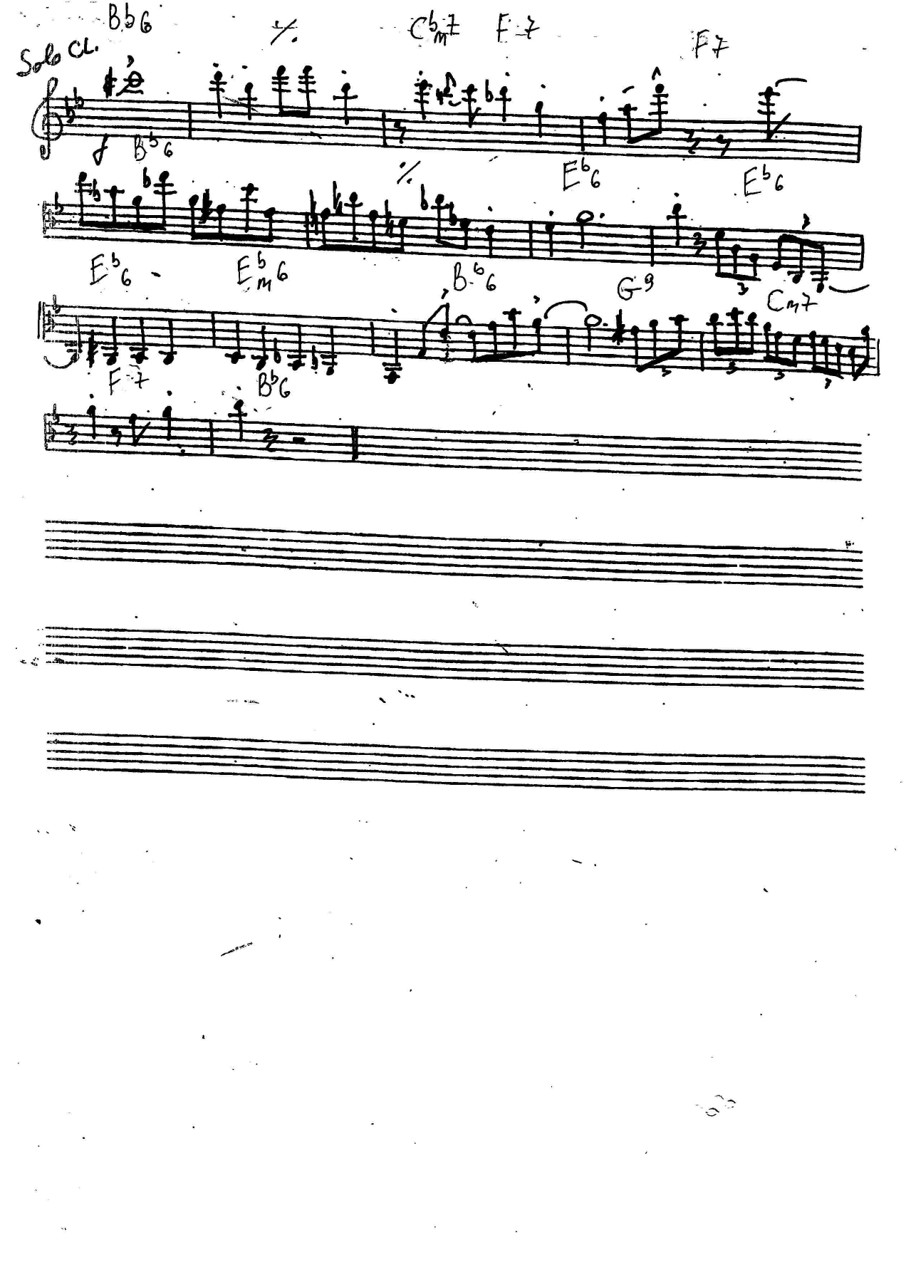 Clarinet Solo — Big Band sheet music arranged by Mr. X | Jazz Standard