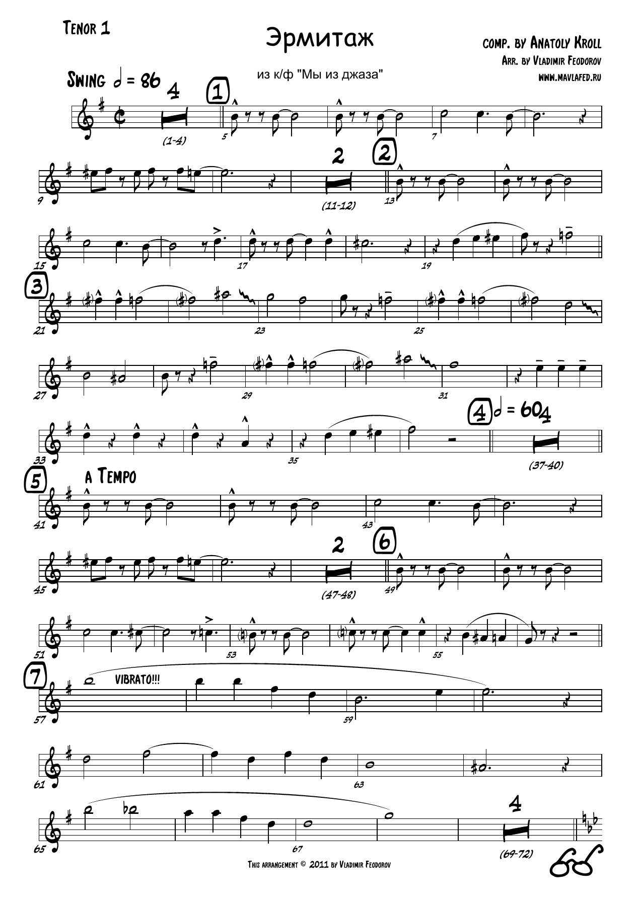-03 - Tenor — sheet music cover (first page)