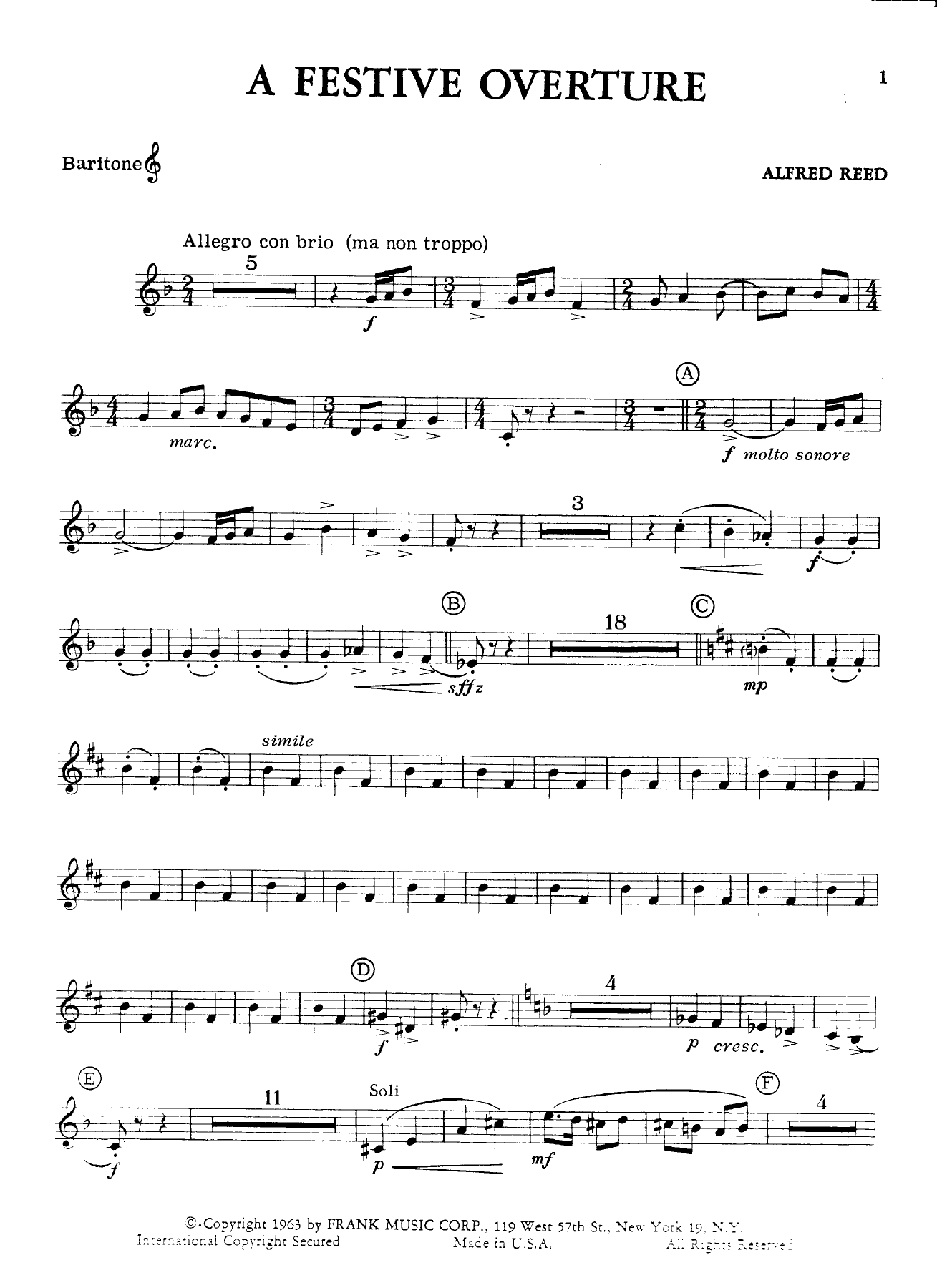 Bb baritone — sheet music cover (first page)