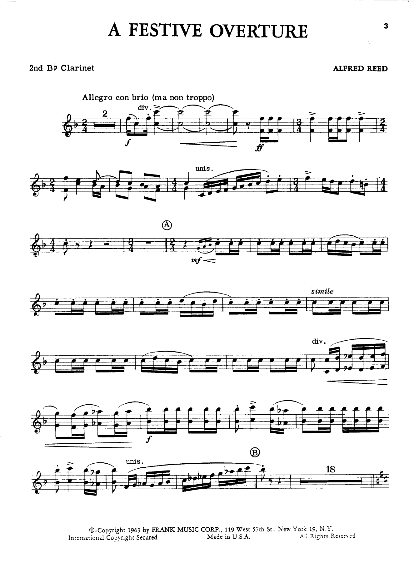 Bb clarinetII — sheet music cover (first page)