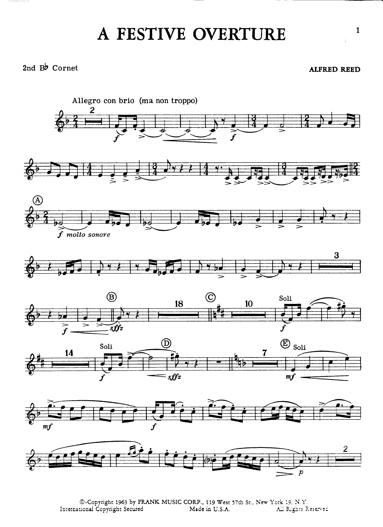 Bb cornetII — sheet music cover (first page)