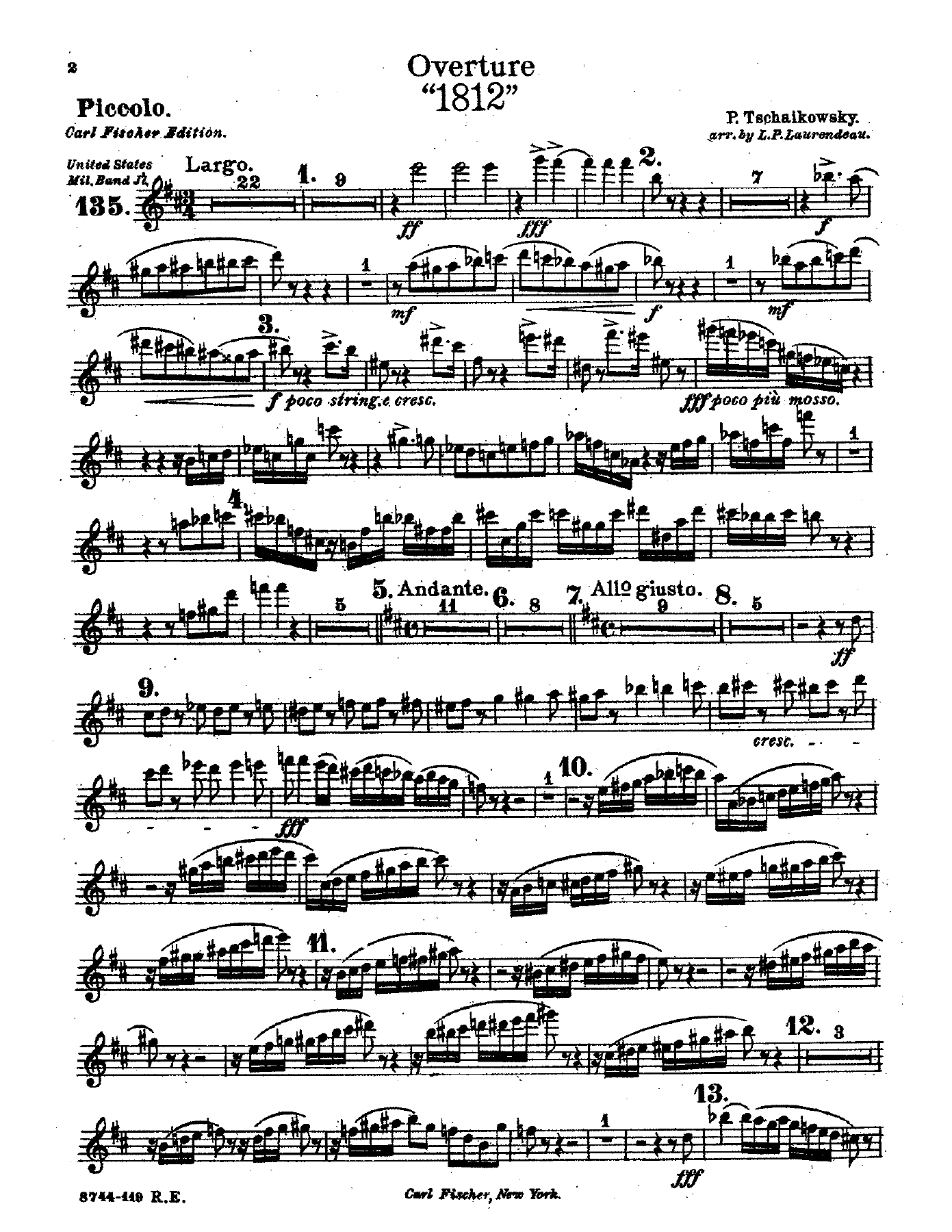 1812 WW — sheet music cover (first page)