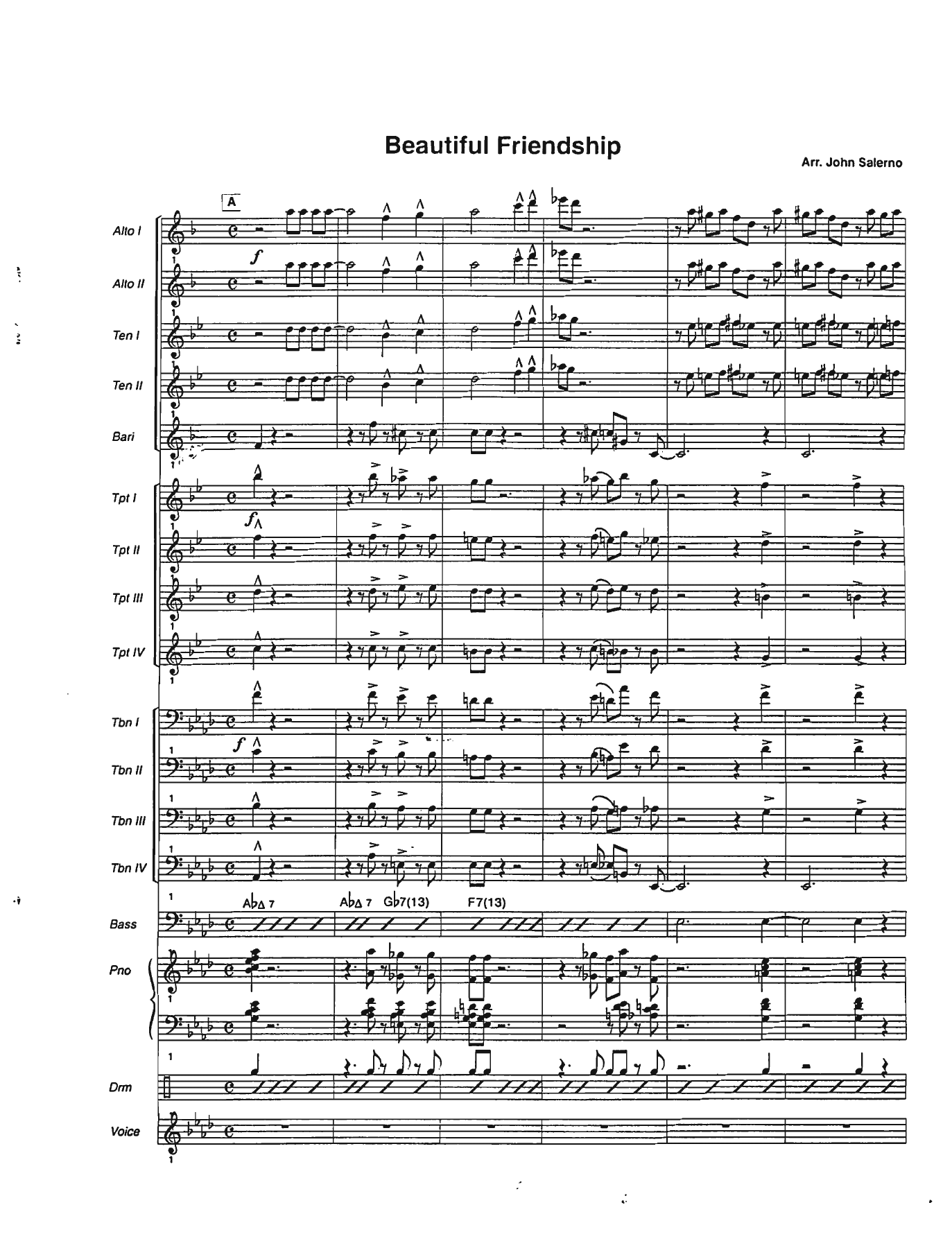 A Beautiful Friendship — sheet music cover (first page)